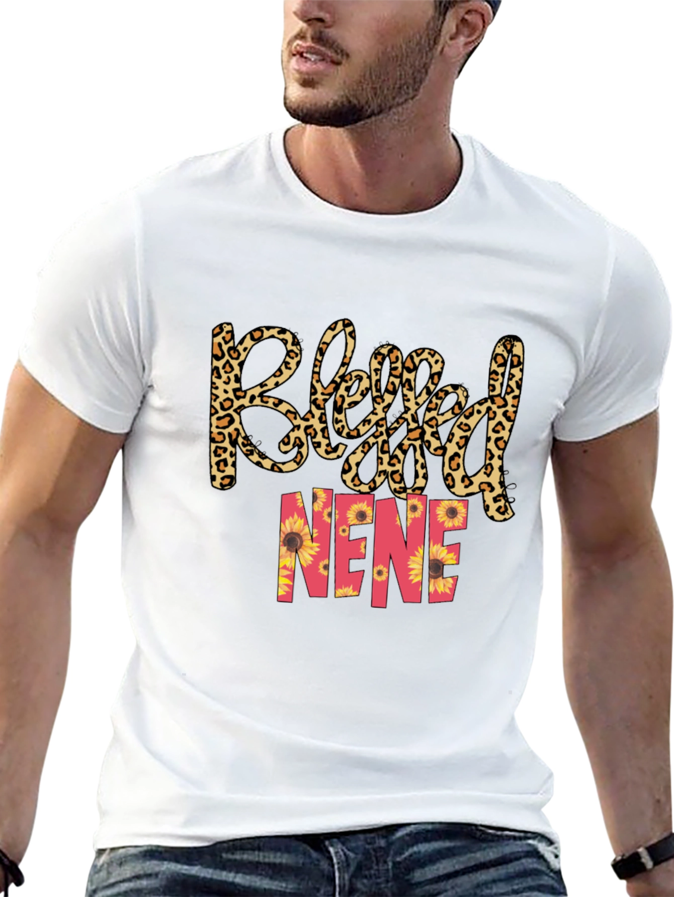 Blessed Nene T-Shirt - Leopard Print Sunflower Tee