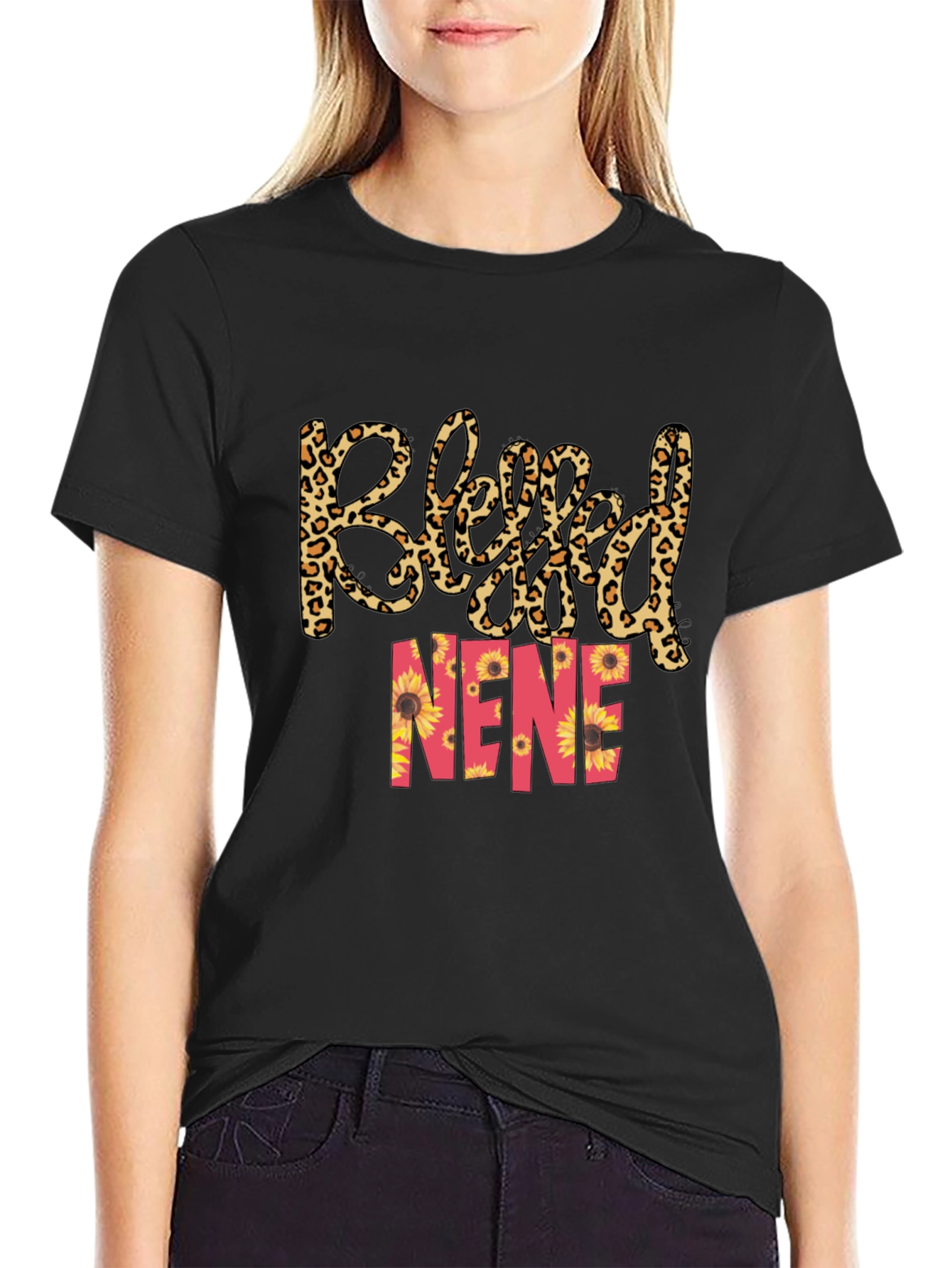 Blessed Nene T-Shirt - Leopard Print Sunflower Tee