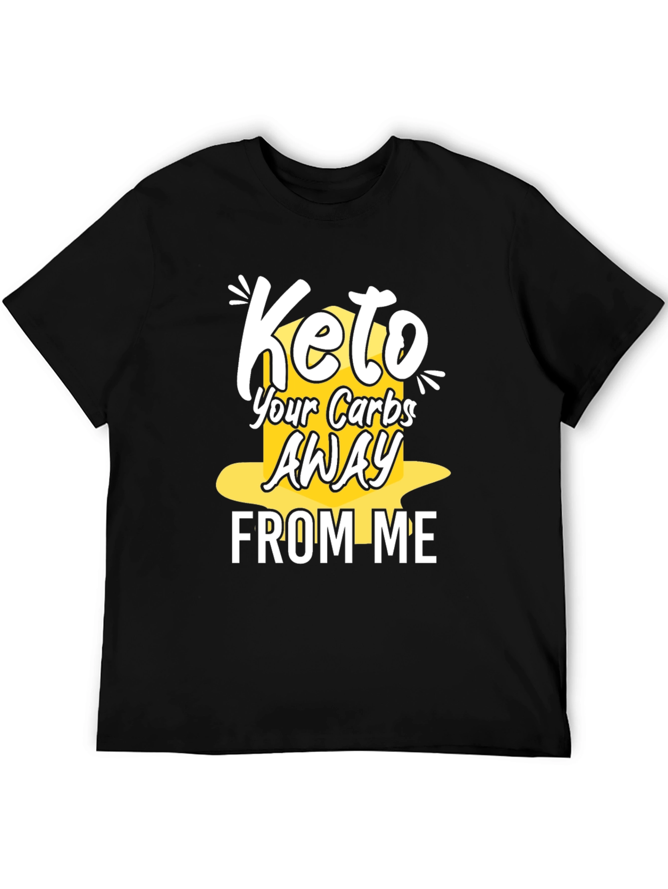 Keto Carbs Away Black Graphic T-Shirt