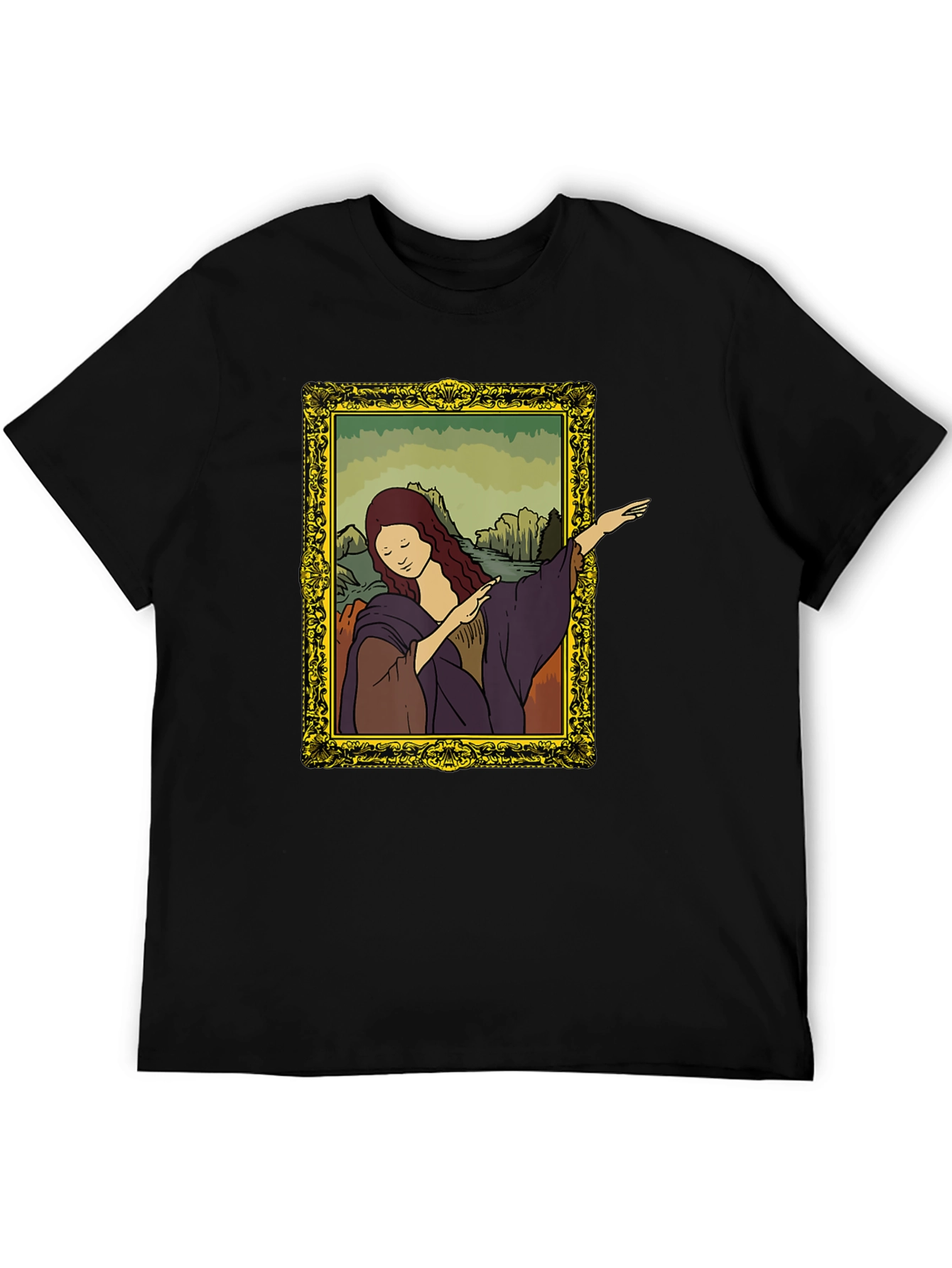 Mona Lisa Dabbing Graphic Tee - Black