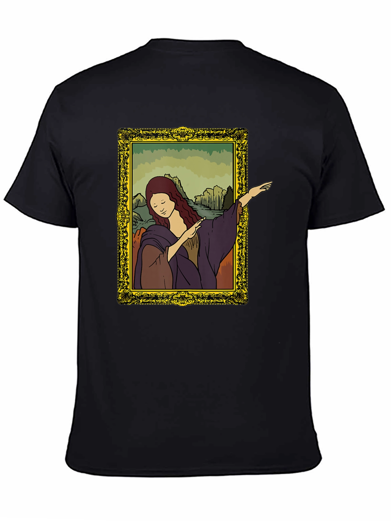 Mona Lisa Dabbing Graphic Tee - Black
