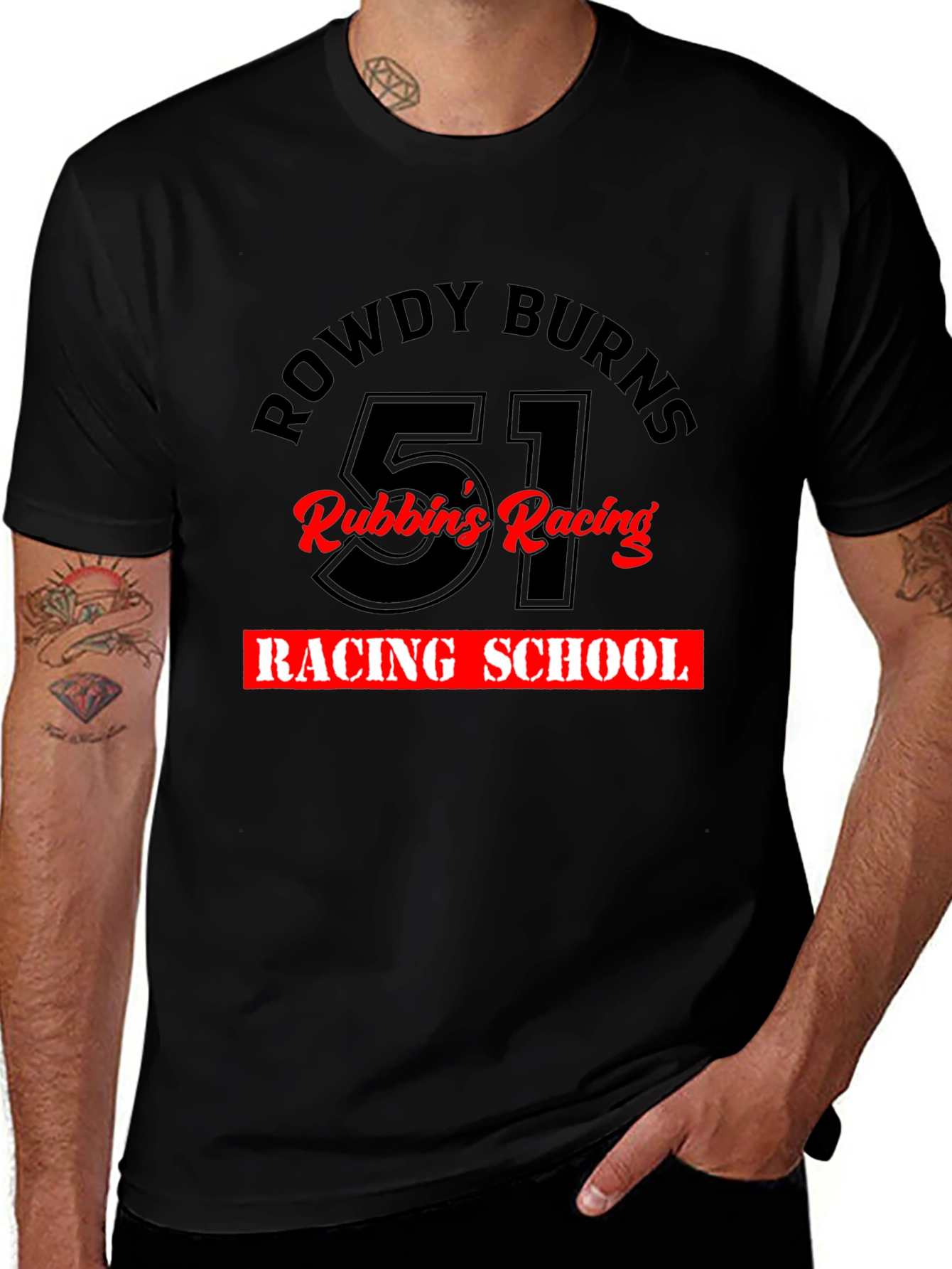 Rowdy Burns Racing School Black Tee