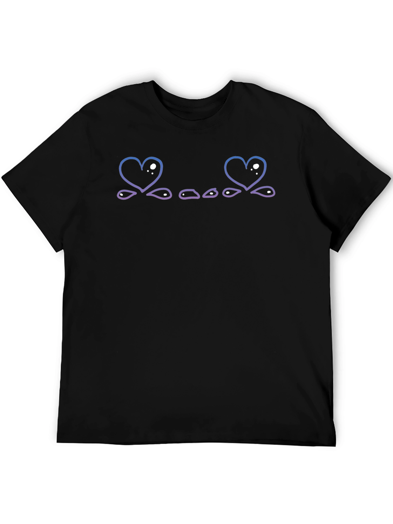 Heart Eyes Emoji Graphic Tee - Casual Black T-Shirt