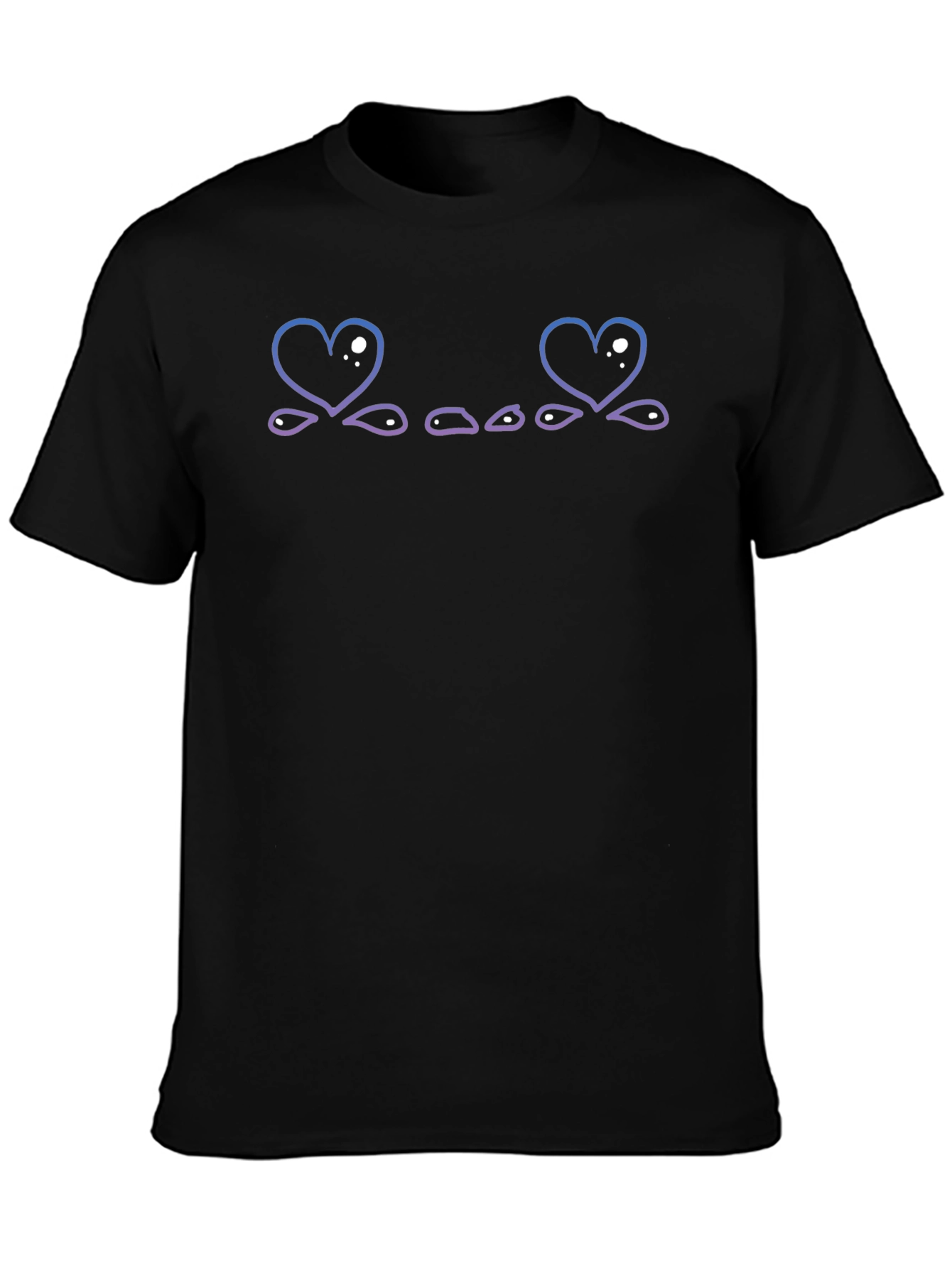 Heart Eyes Emoji Graphic Tee - Casual Black T-Shirt