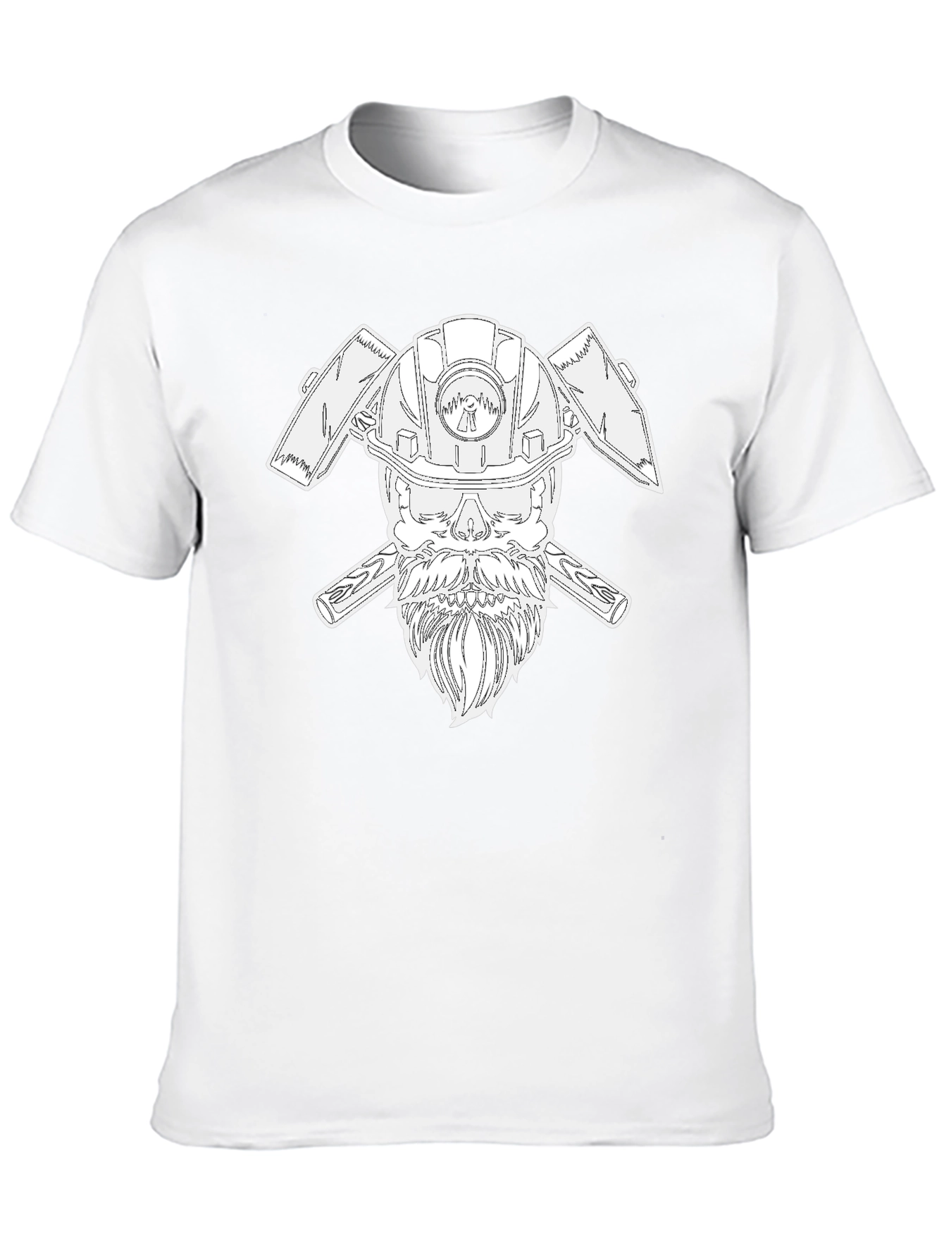 Cool Miner Skull T-Shirt - Black Crew Neck Tee
