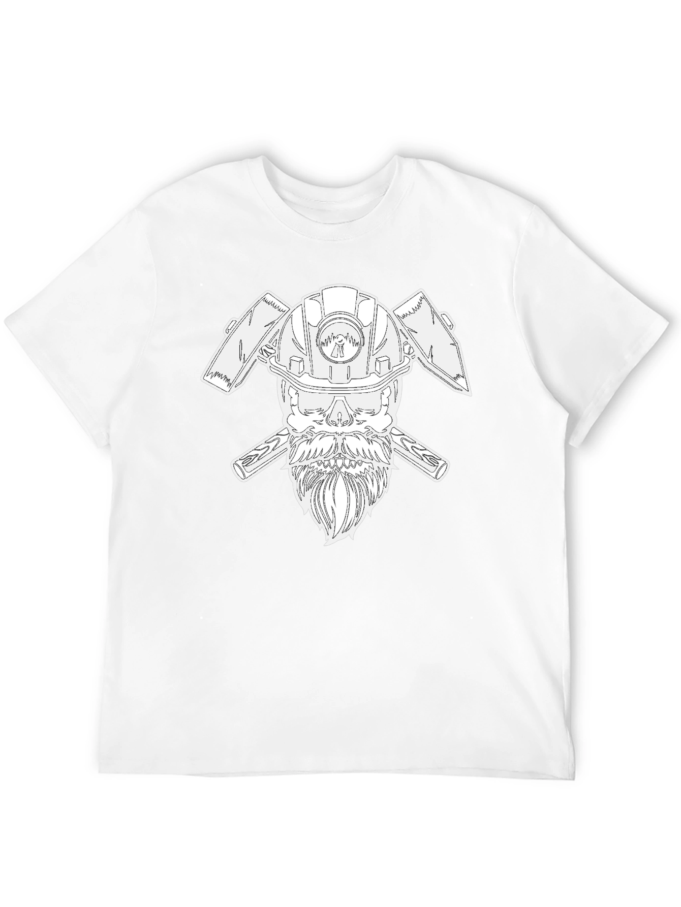 Cool Miner Skull T-Shirt - Black Crew Neck Tee