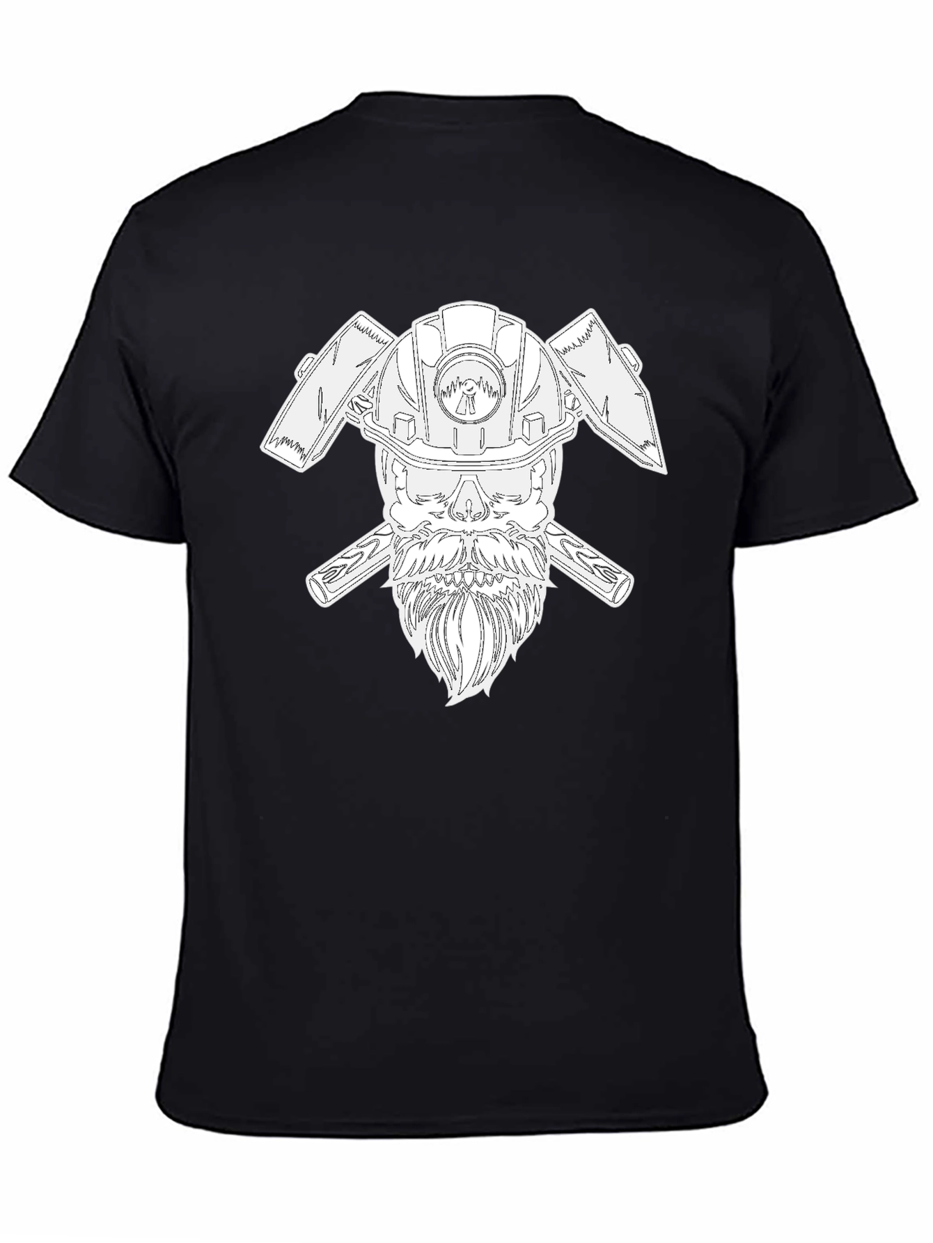Cool Miner Skull T-Shirt - Black Crew Neck Tee