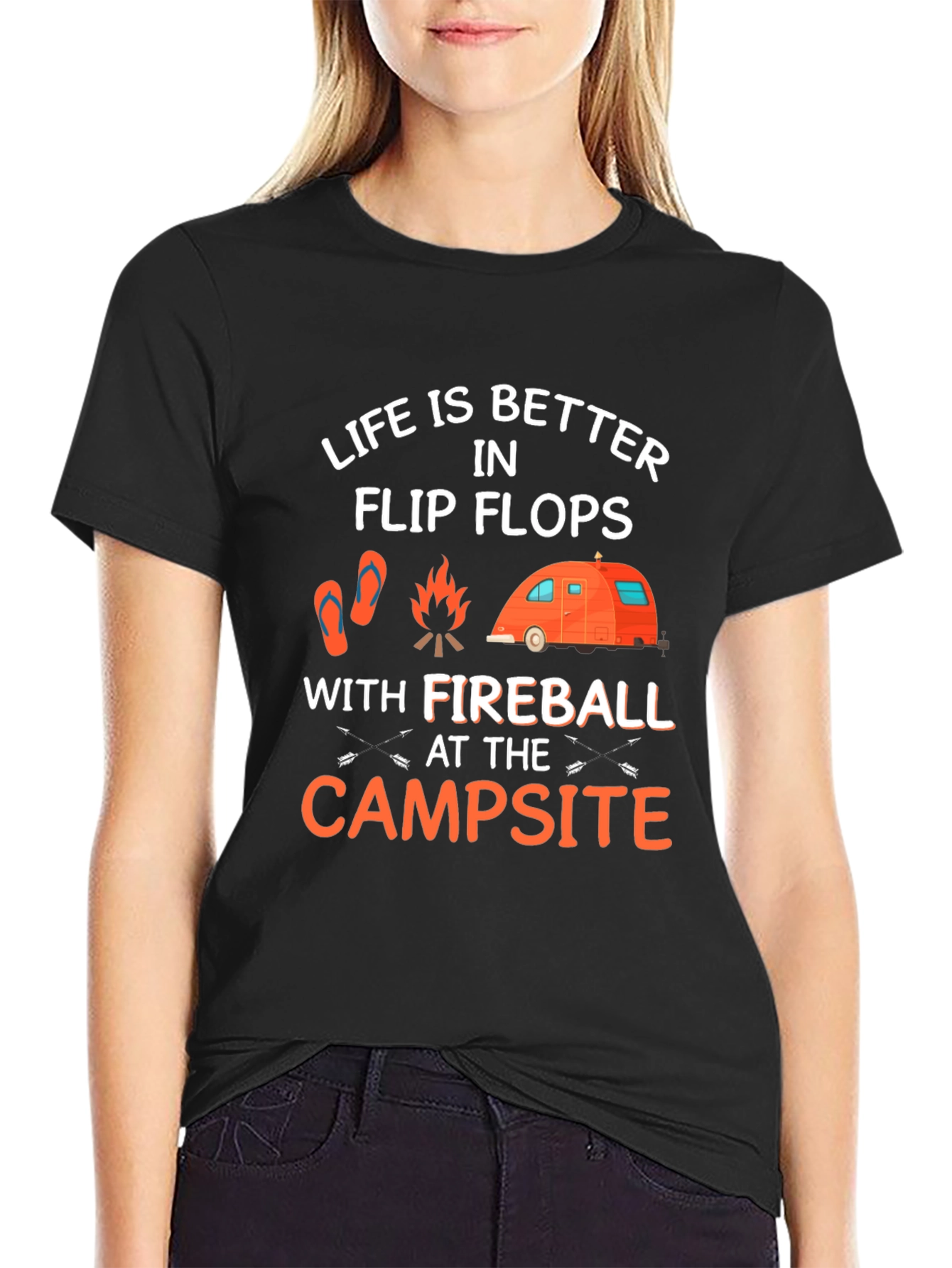 Life is Better in Flip Flops Camping T-Shirt