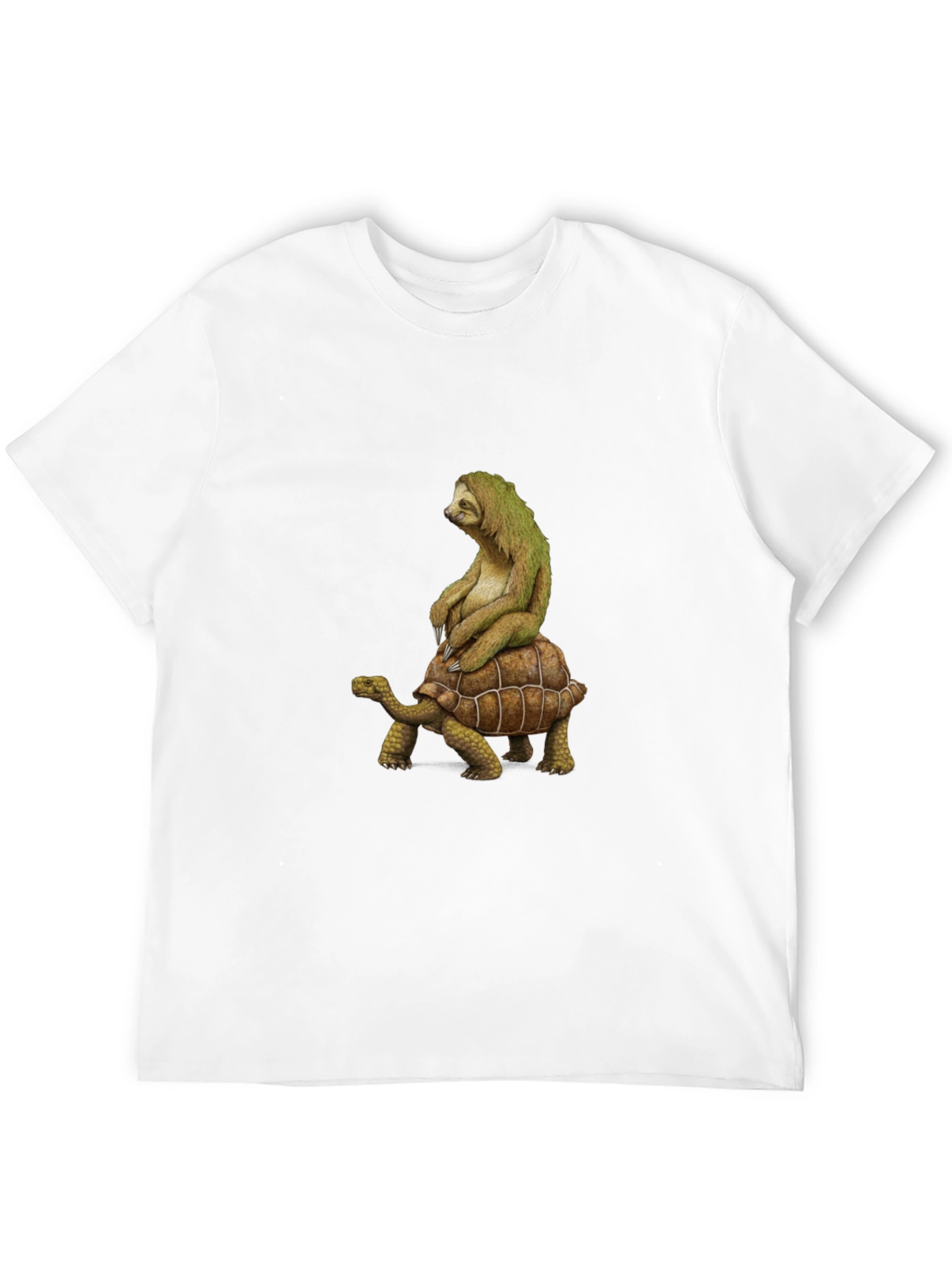 Sloth Riding Turtle Graphic T-Shirt