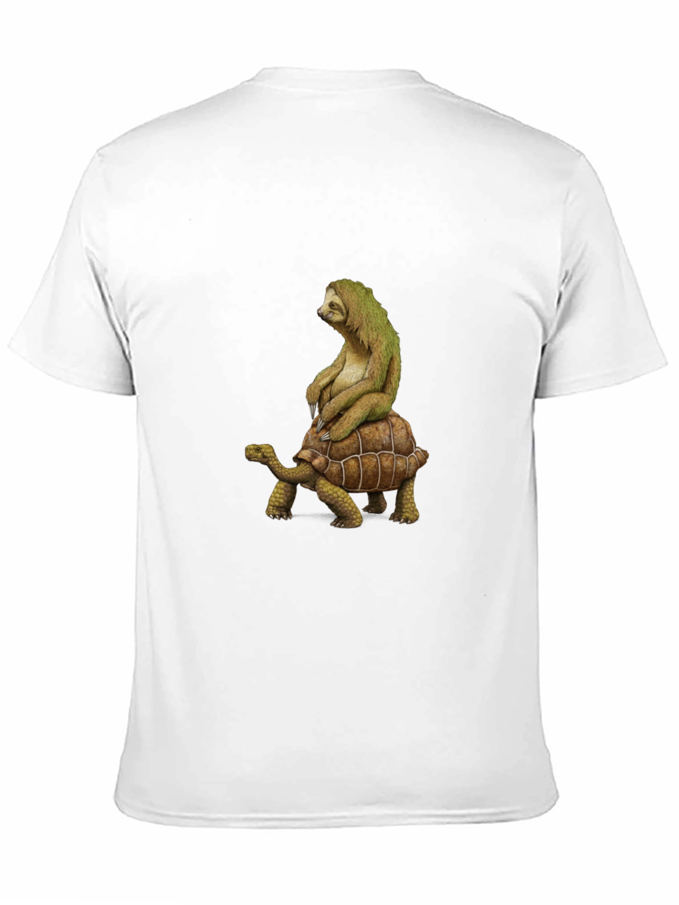 Sloth Riding Turtle Graphic T-Shirt