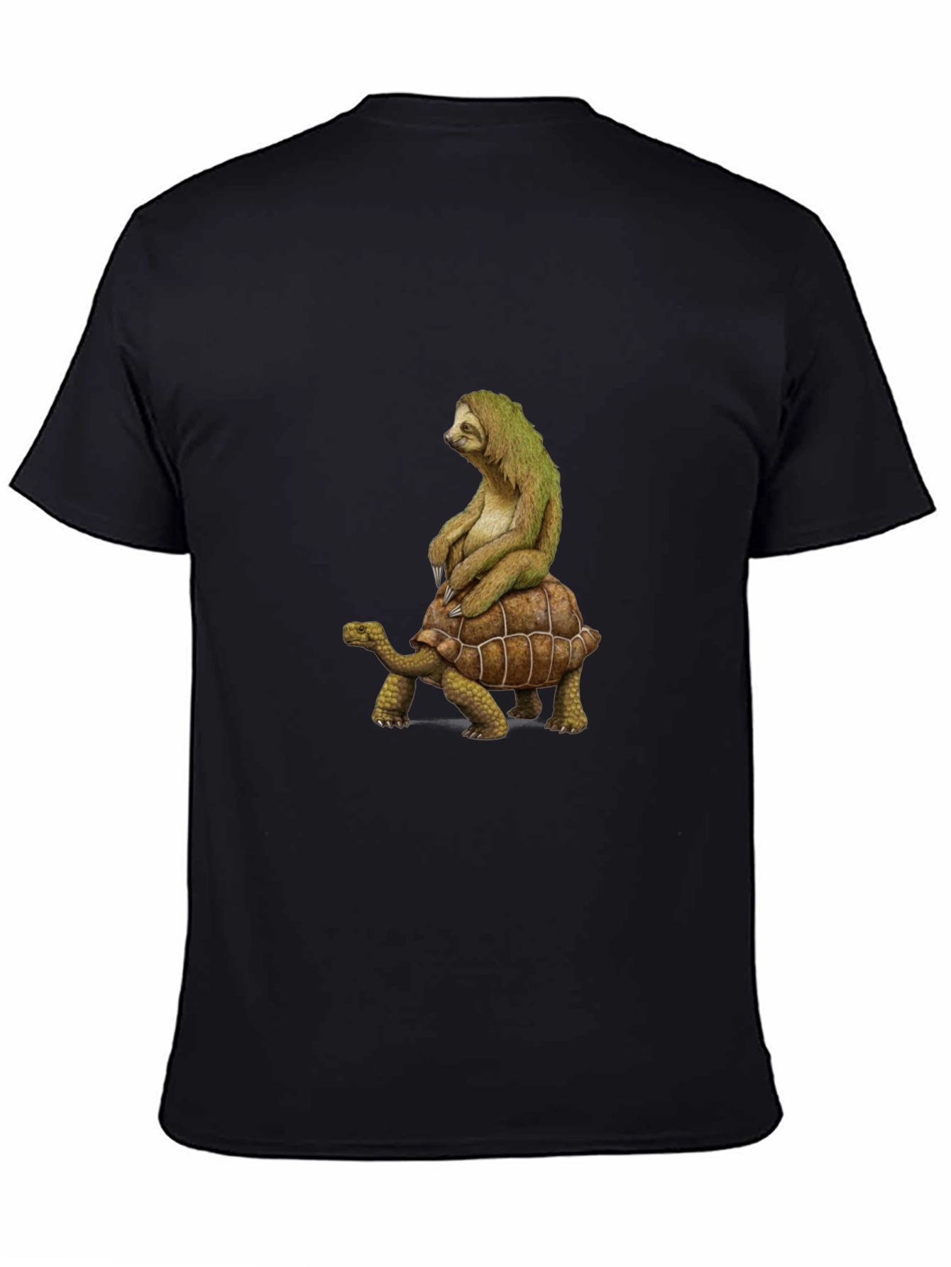 Sloth Riding Turtle Graphic T-Shirt