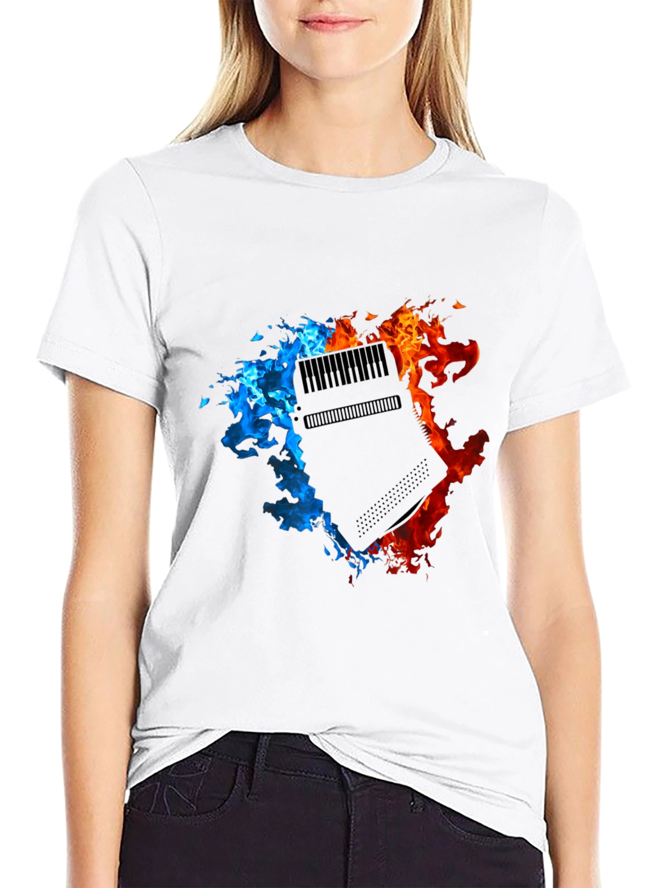 Fiery Console Graphic Black T-Shirt