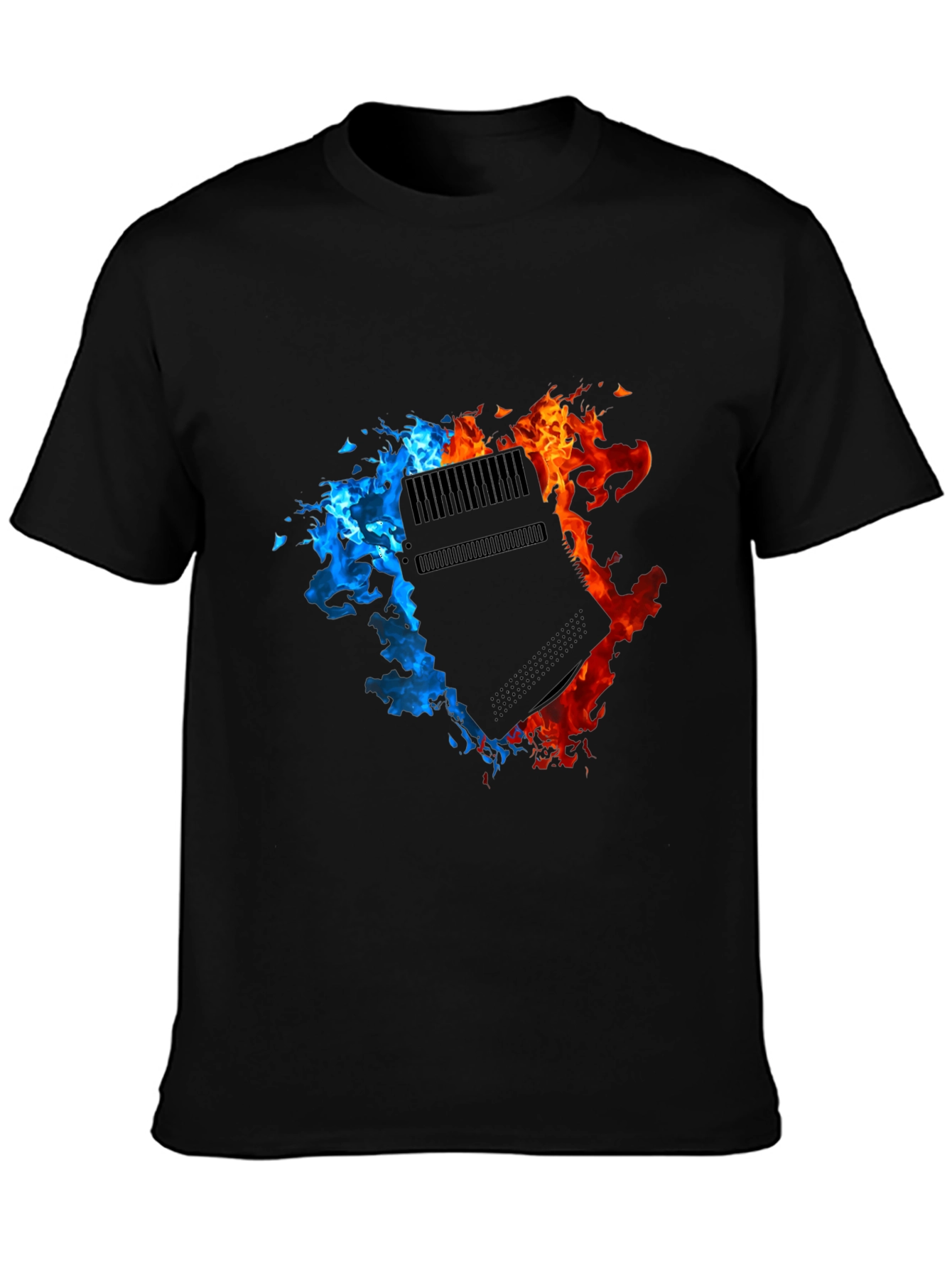 Fiery Console Graphic Black T-Shirt
