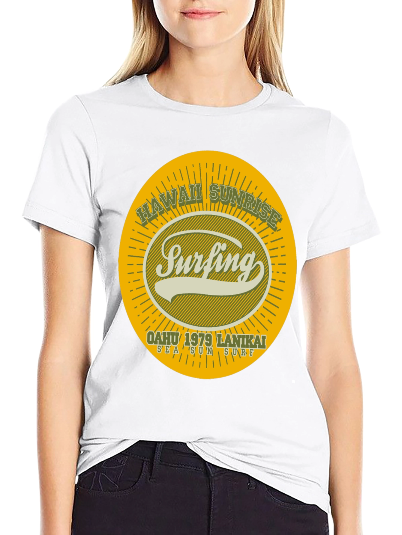 Hawaii Sunrise Surfing T-Shirt