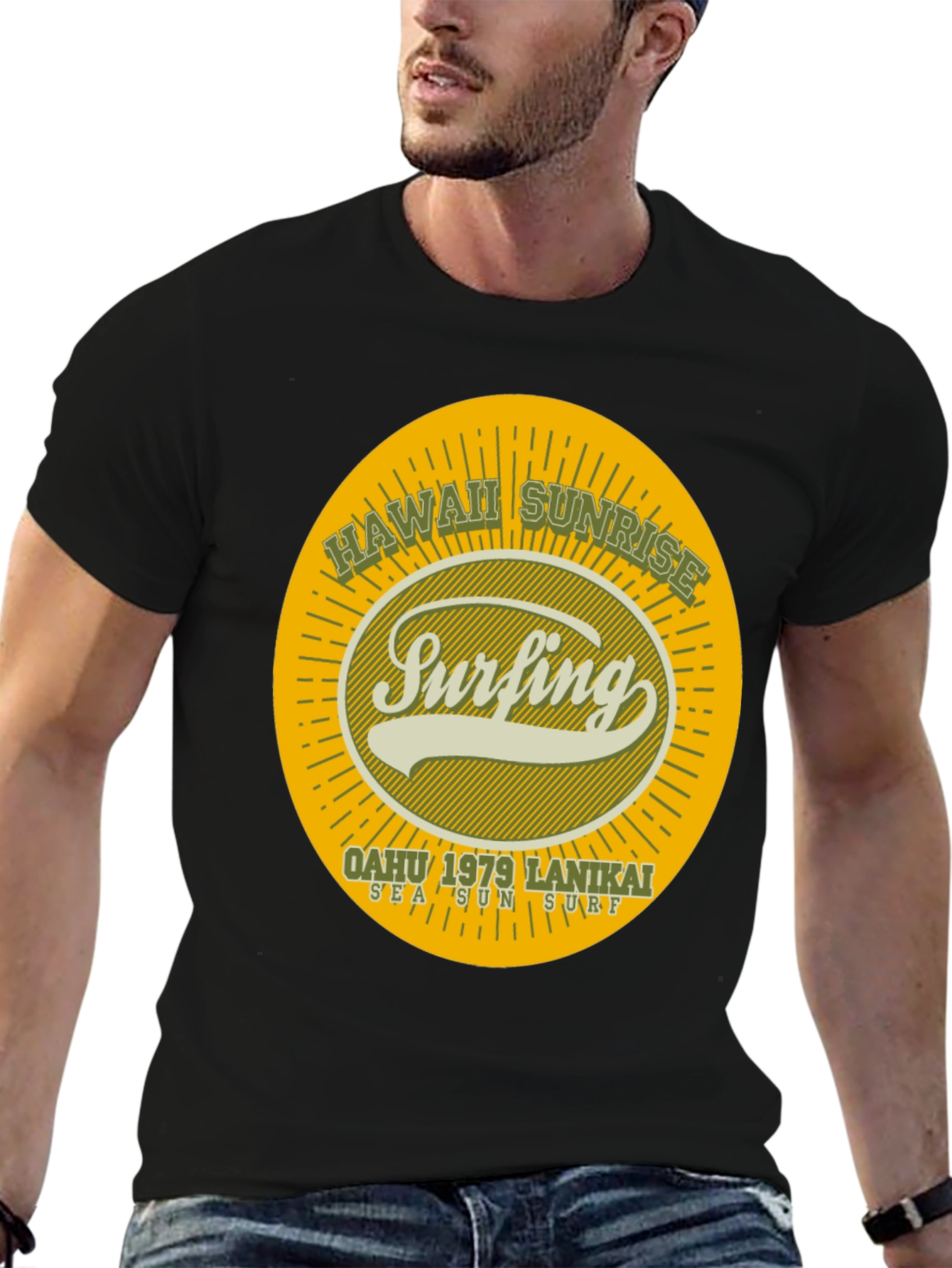 Hawaii Sunrise Surfing T-Shirt