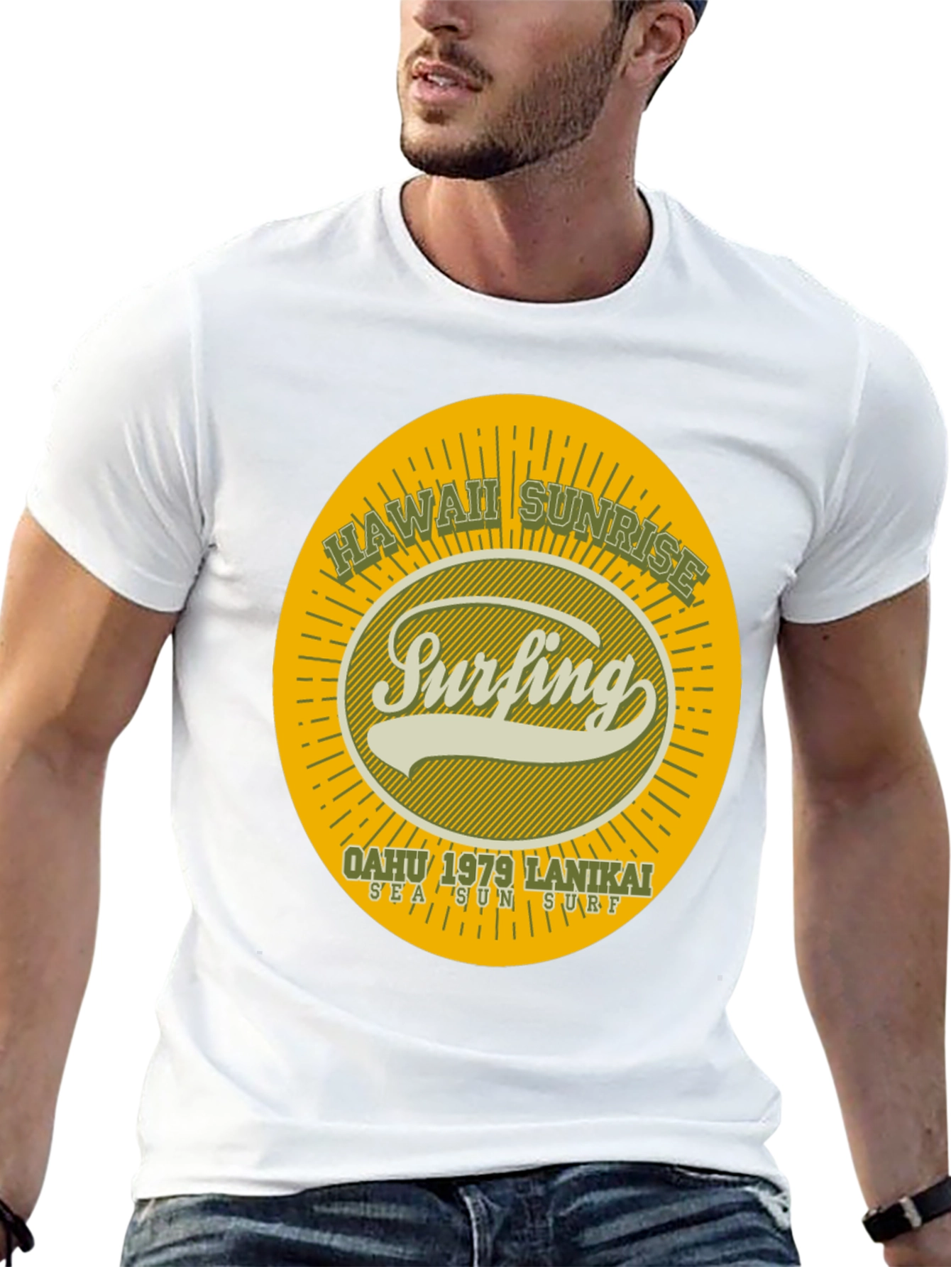 Hawaii Sunrise Surfing T-Shirt