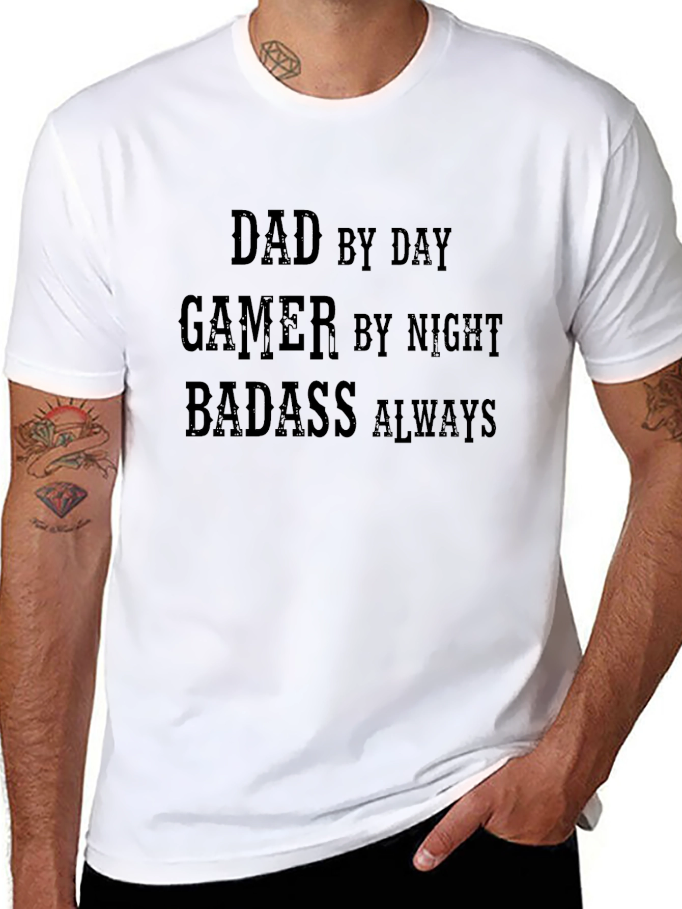 Dad Gamer Badass T-Shirt - Funny Mens Tee