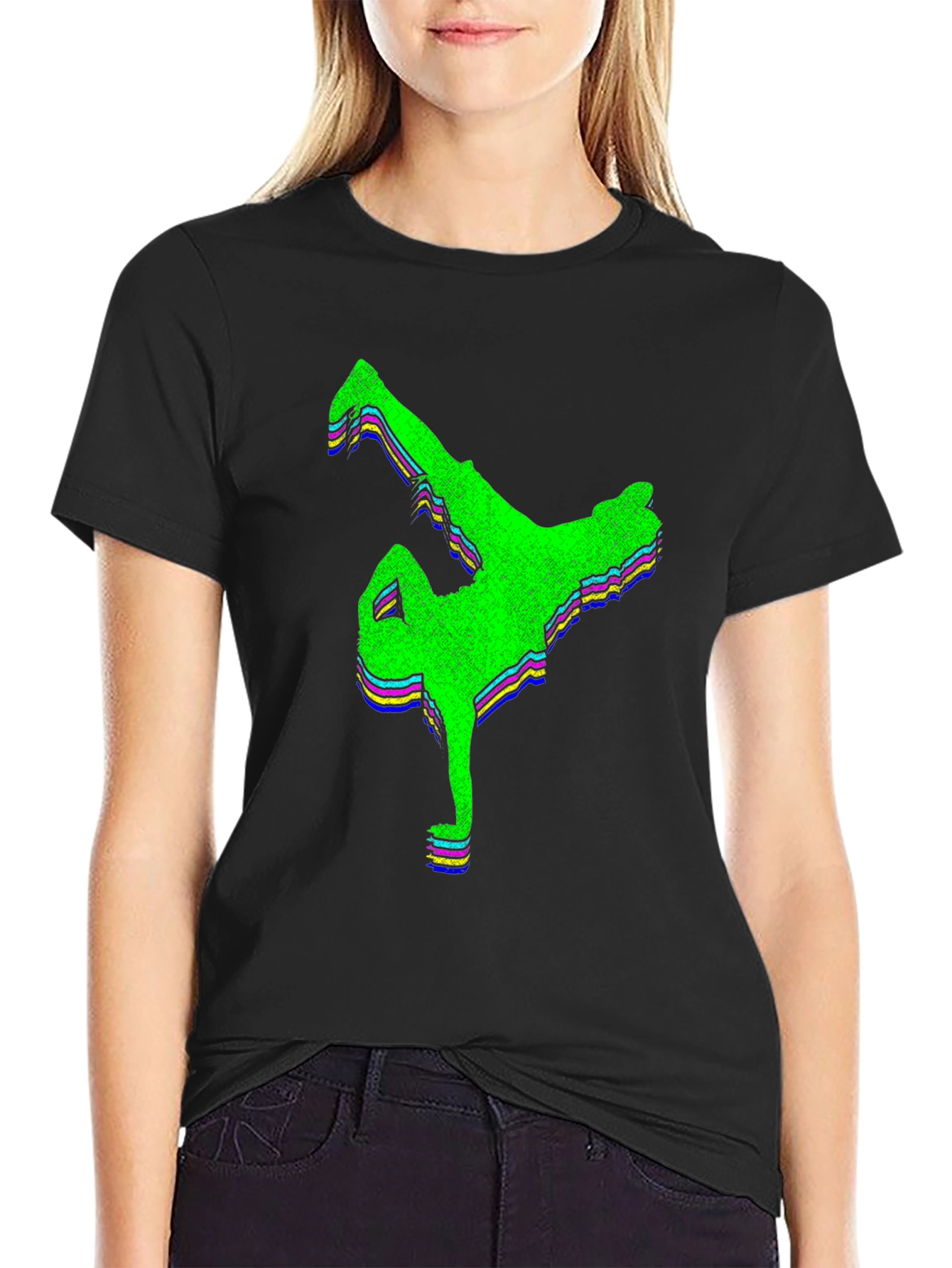 Retro Breakdance Graphic Tee - Black