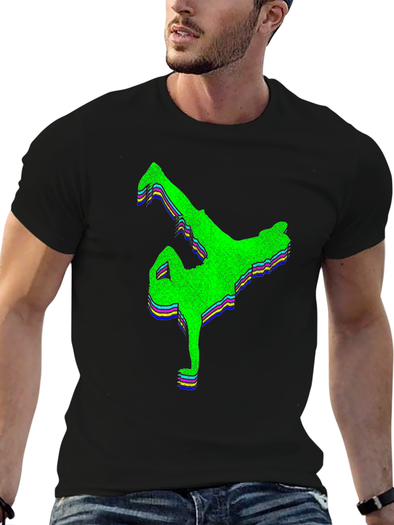 Retro Breakdance Graphic Tee - Black