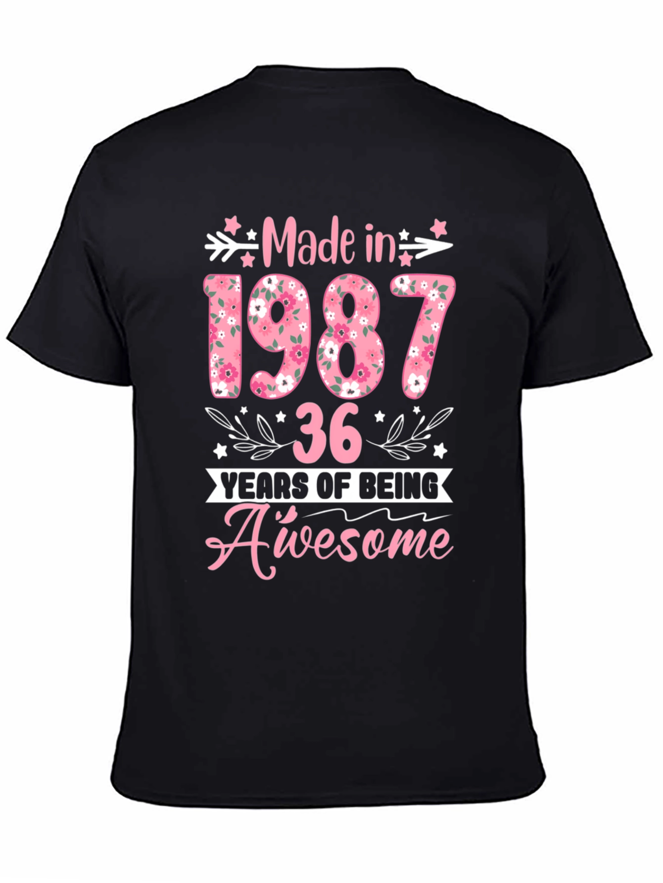 Made in 1987 Floral Birthday T-Shirt