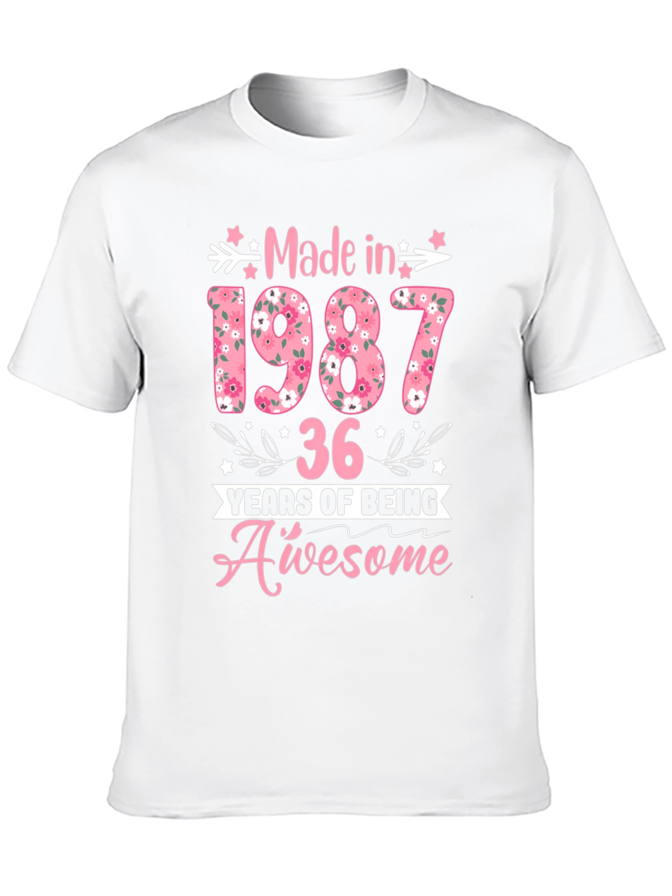 Made in 1987 Floral Birthday T-Shirt