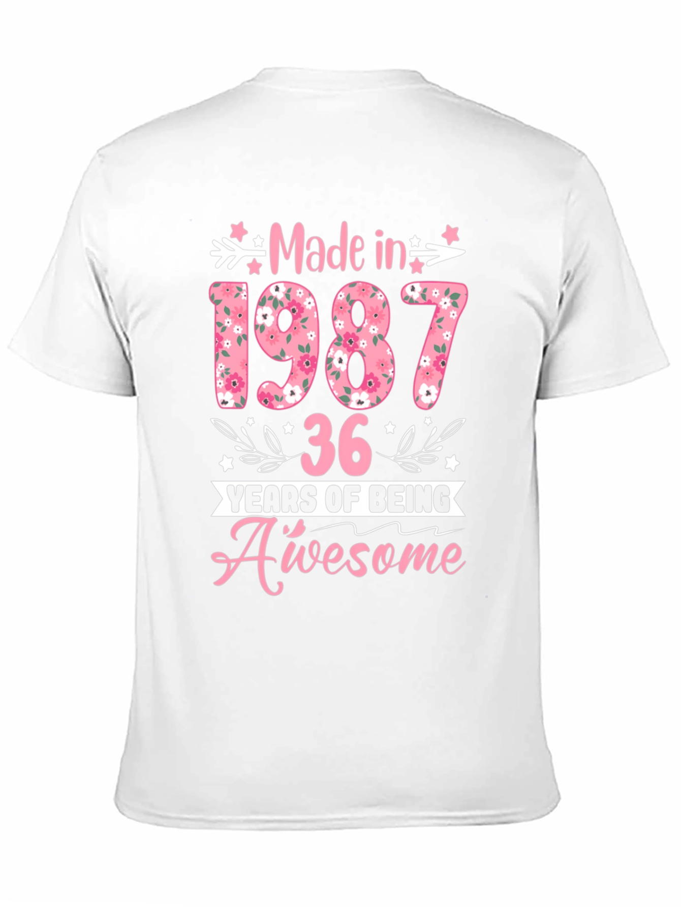 Made in 1987 Floral Birthday T-Shirt