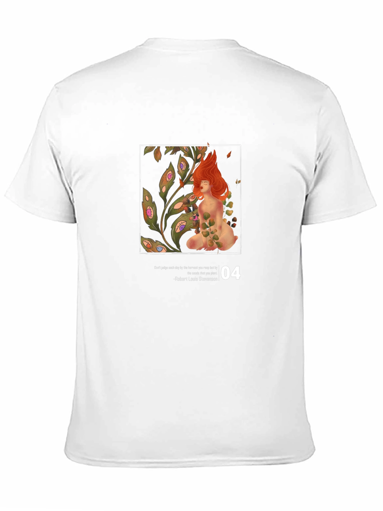 Artistic Graphic T-Shirt - Eye Plant and Red-Haired Muse