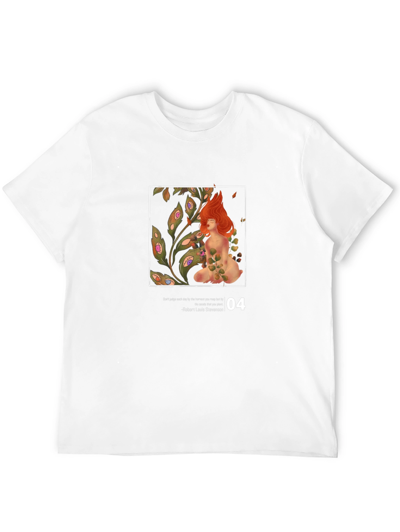 Artistic Graphic T-Shirt - Eye Plant and Red-Haired Muse