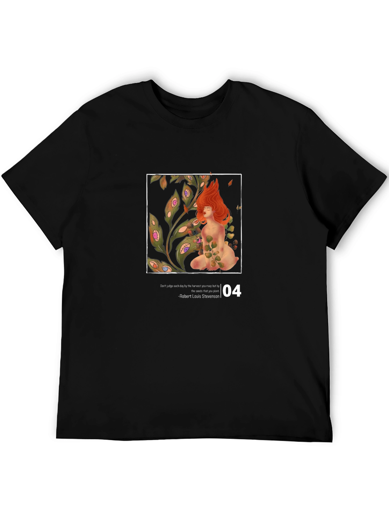 Artistic Graphic T-Shirt - Eye Plant and Red-Haired Muse
