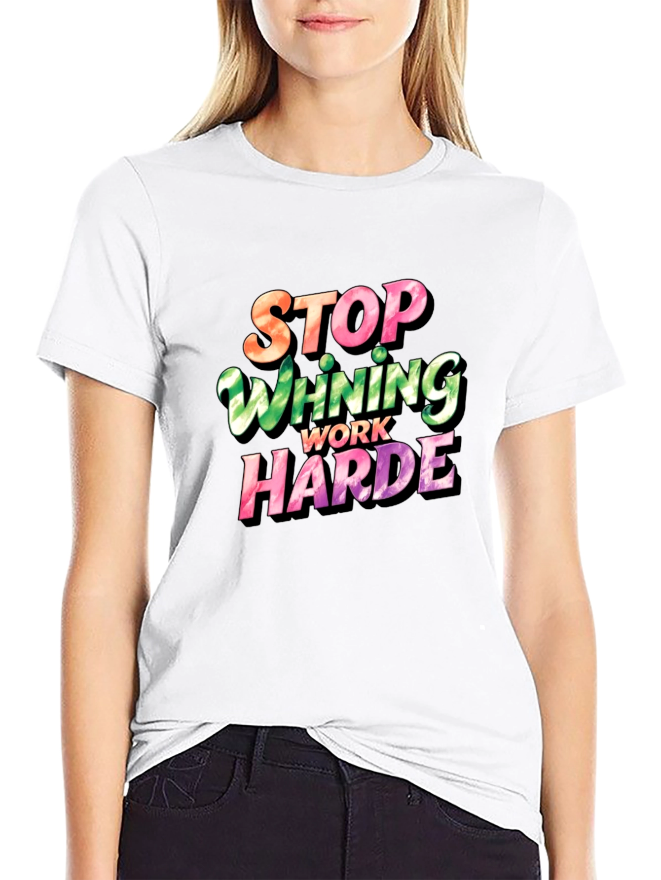 Stop Whining Work Harder Mens Graphic Tee