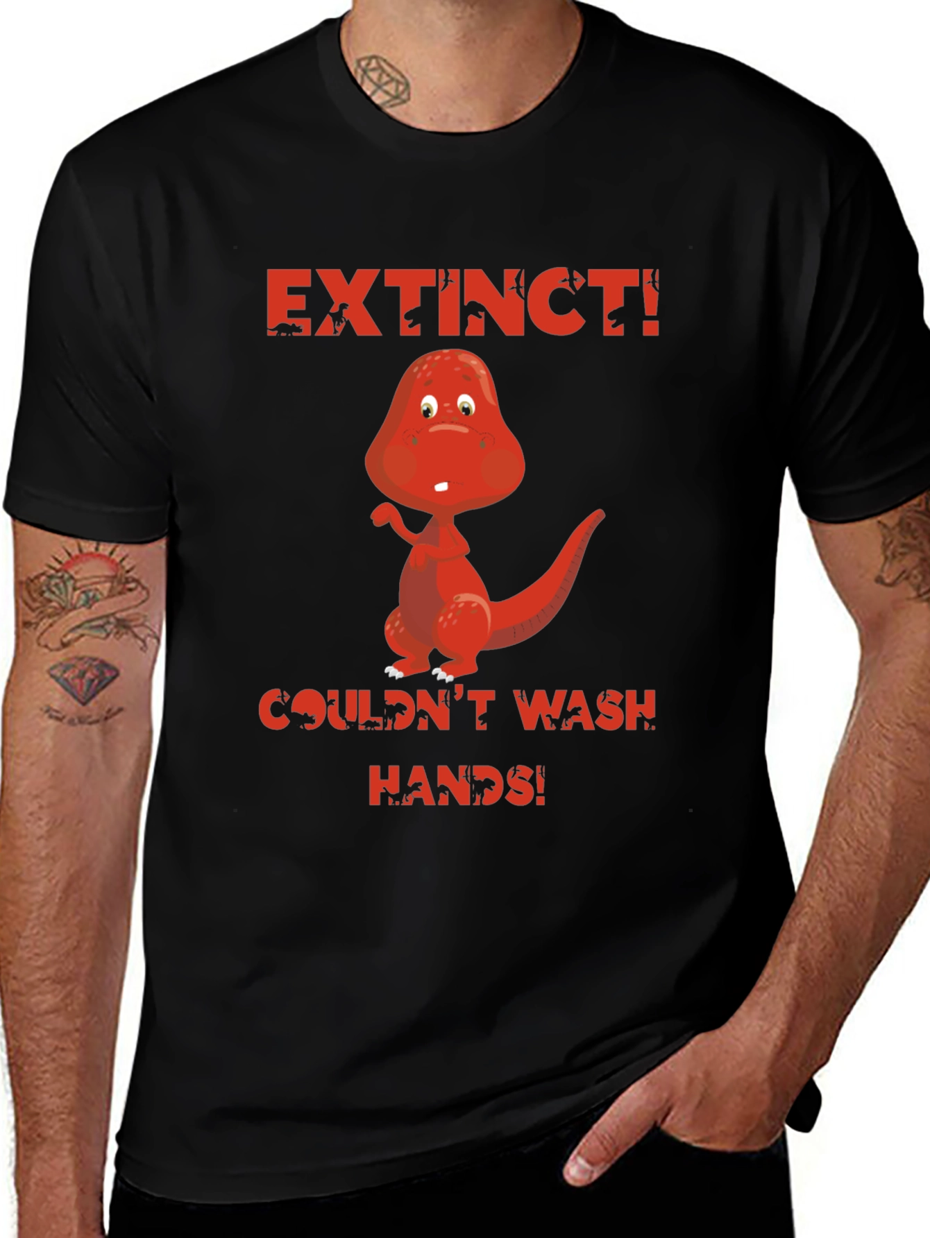 Extinct Dinosaur T-Shirt - Wash Your Hands!