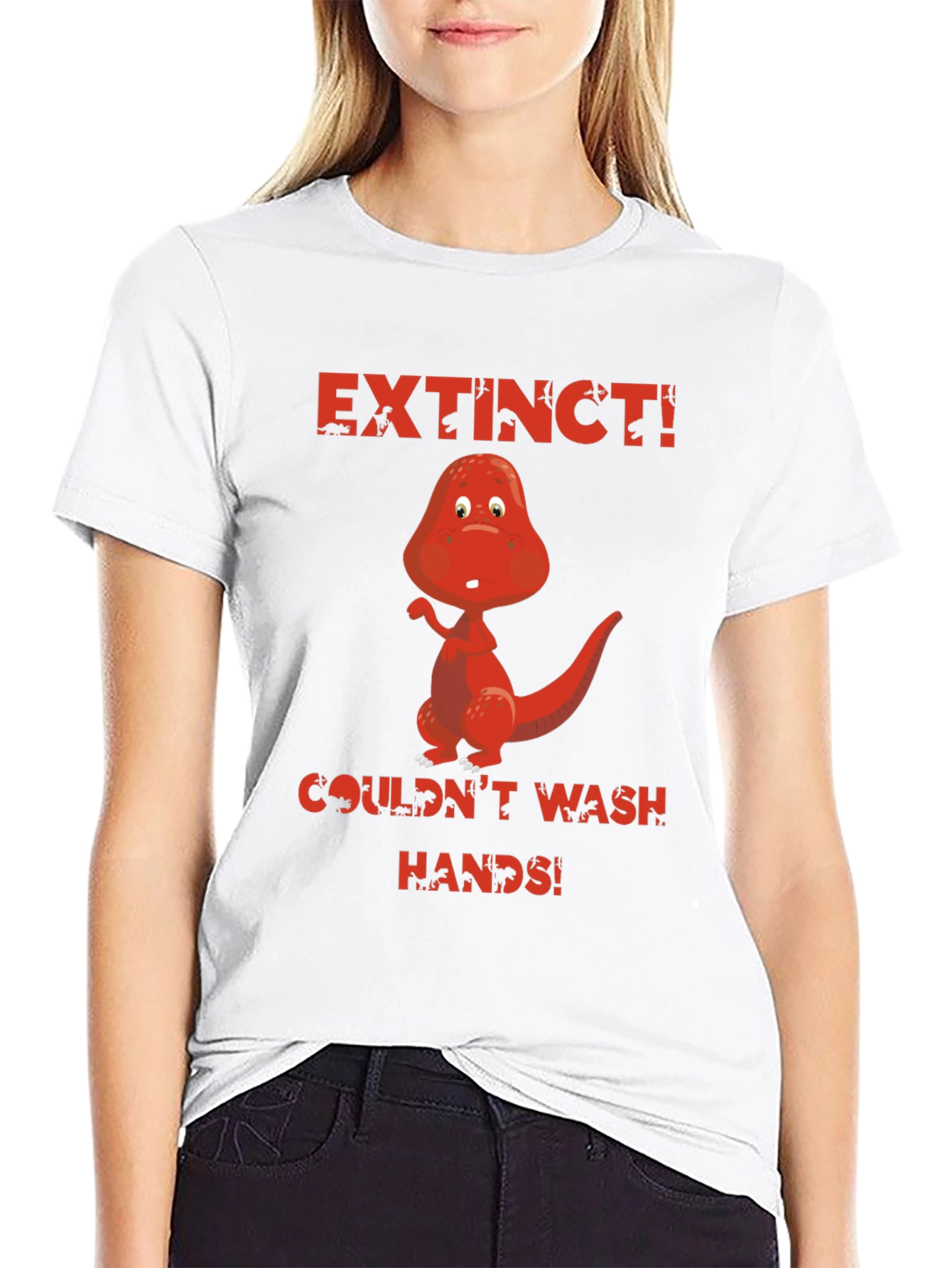 Extinct Dinosaur T-Shirt - Wash Your Hands!
