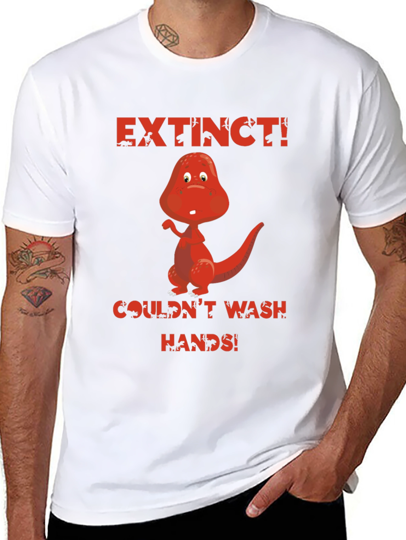 Extinct Dinosaur T-Shirt - Wash Your Hands!