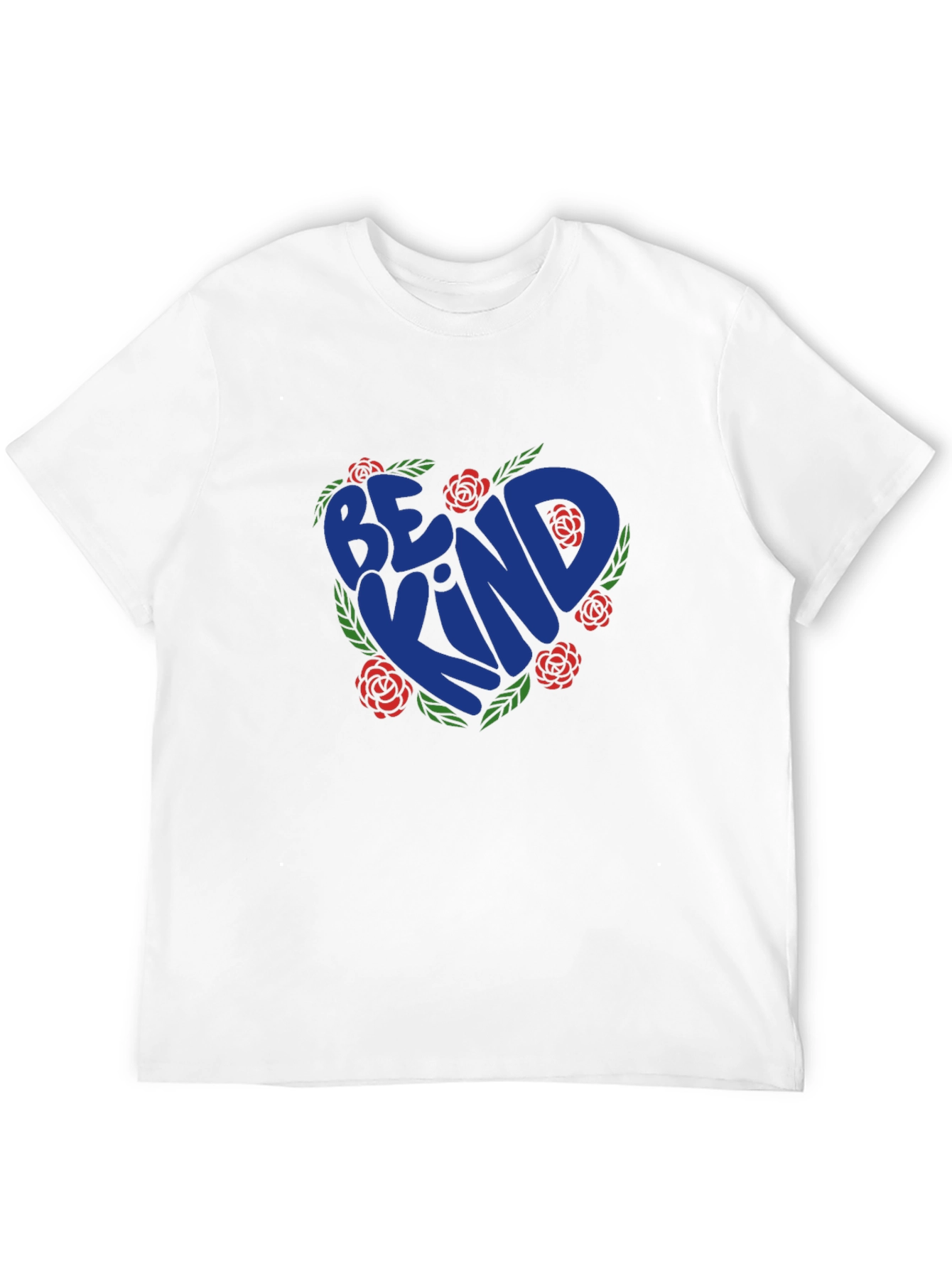 Be Kind Heart Rose Graphic T-Shirt - Black