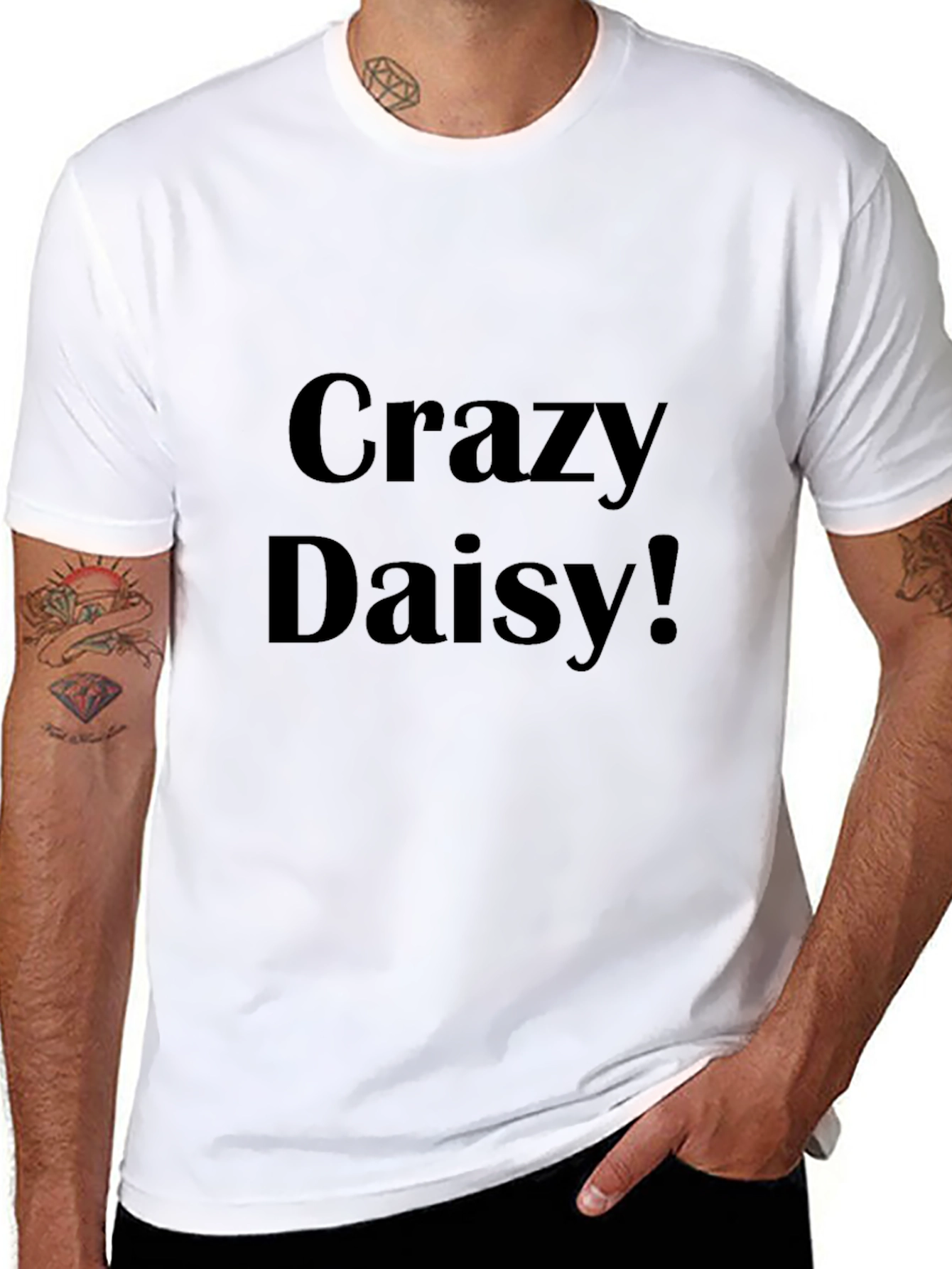 Crazy Daisy Graphic Tee - Black Casual Shirt