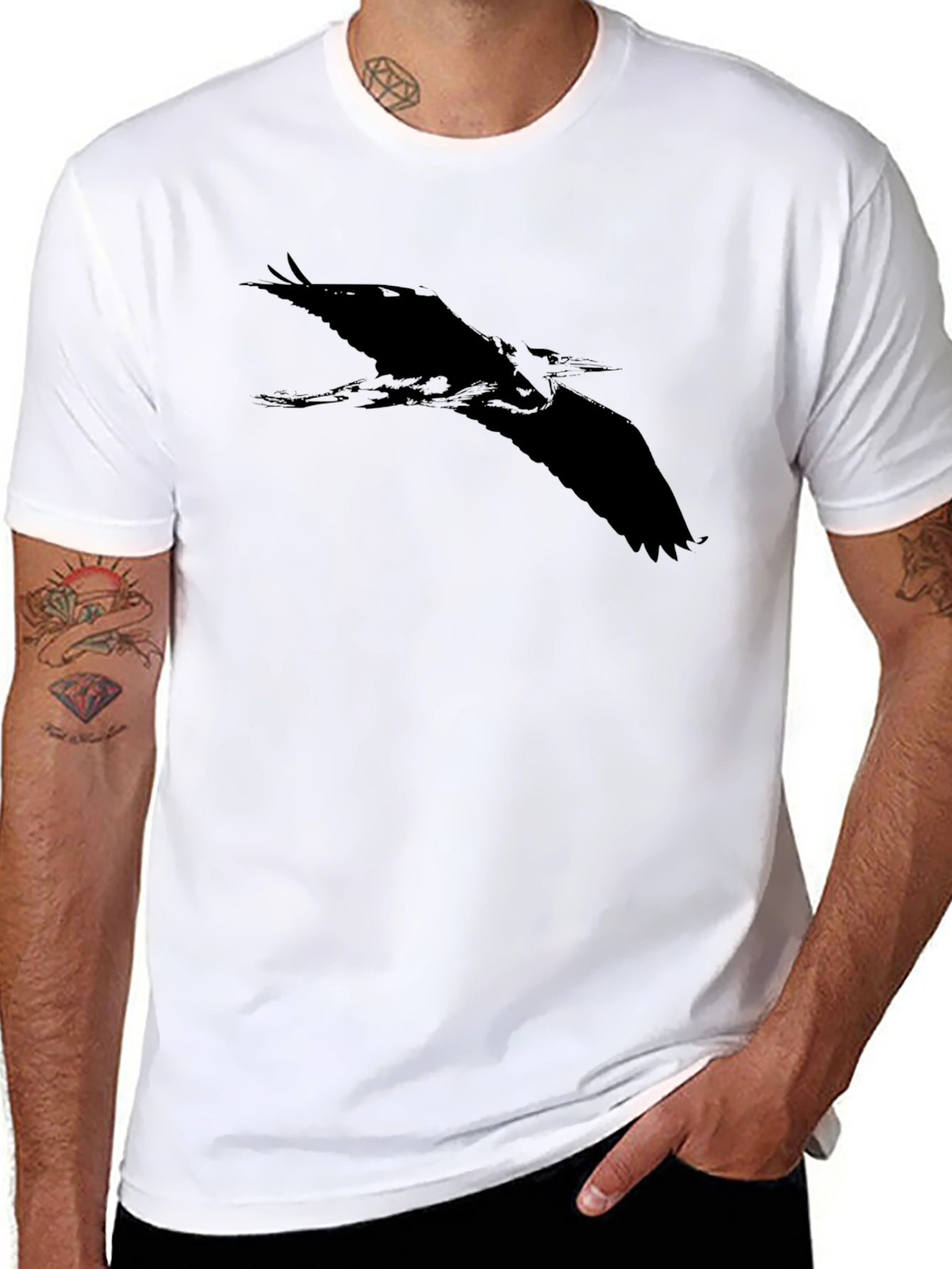 Black Heron Graphic Tee - Mens Short Sleeve