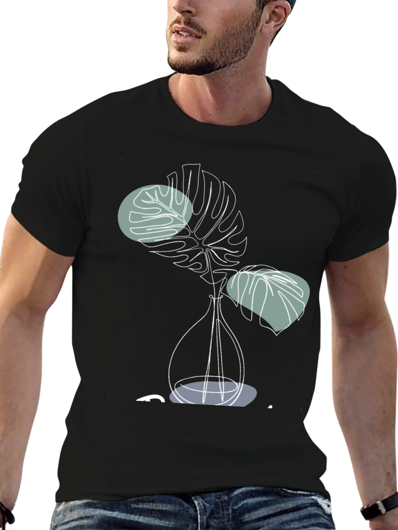 Modern Monstera Plant Graphic T-Shirt