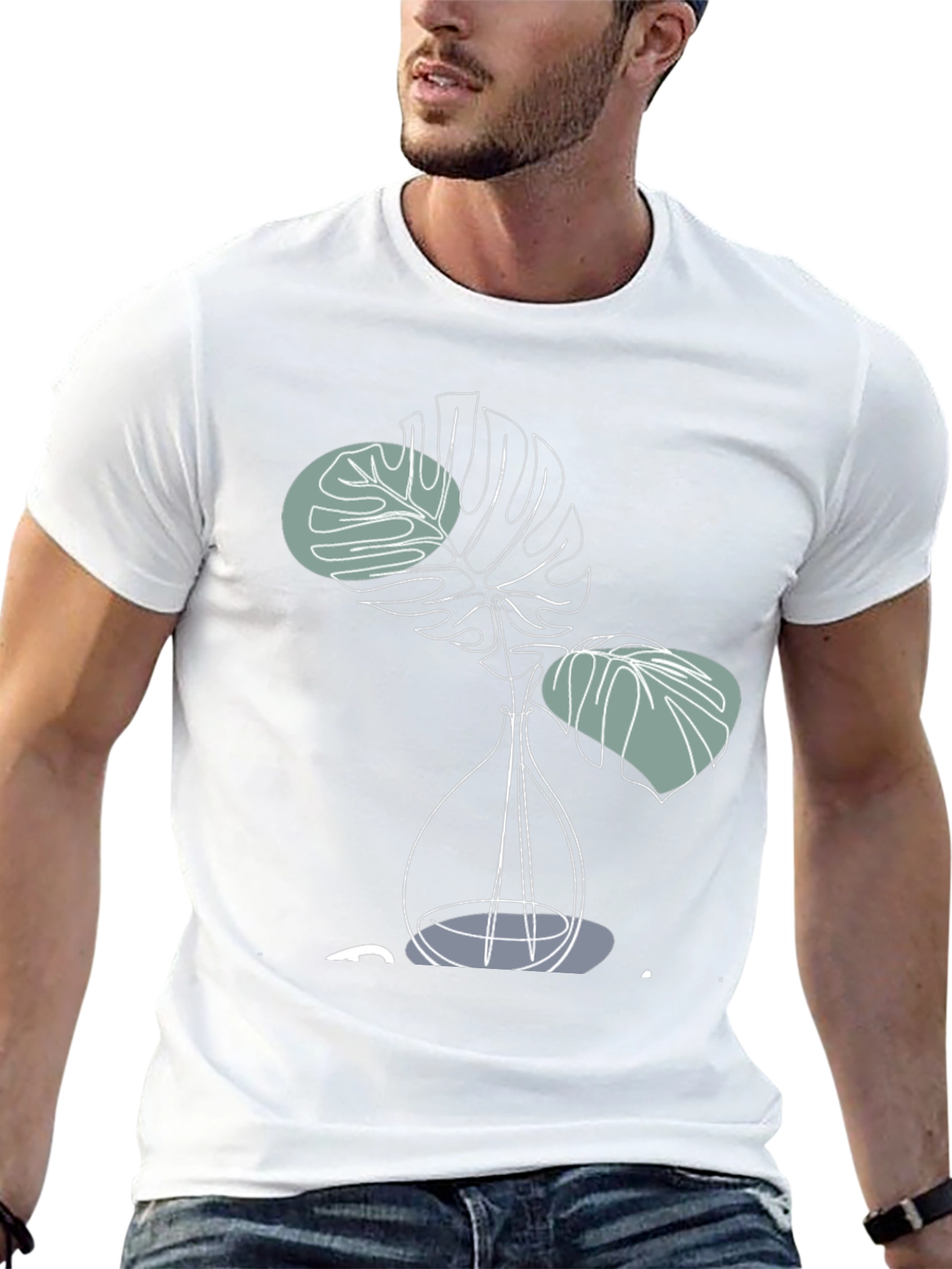 Modern Monstera Plant Graphic T-Shirt
