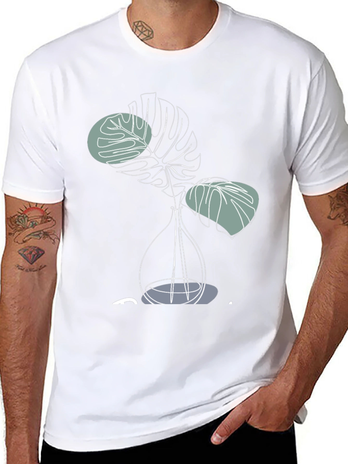 Modern Monstera Plant Graphic T-Shirt