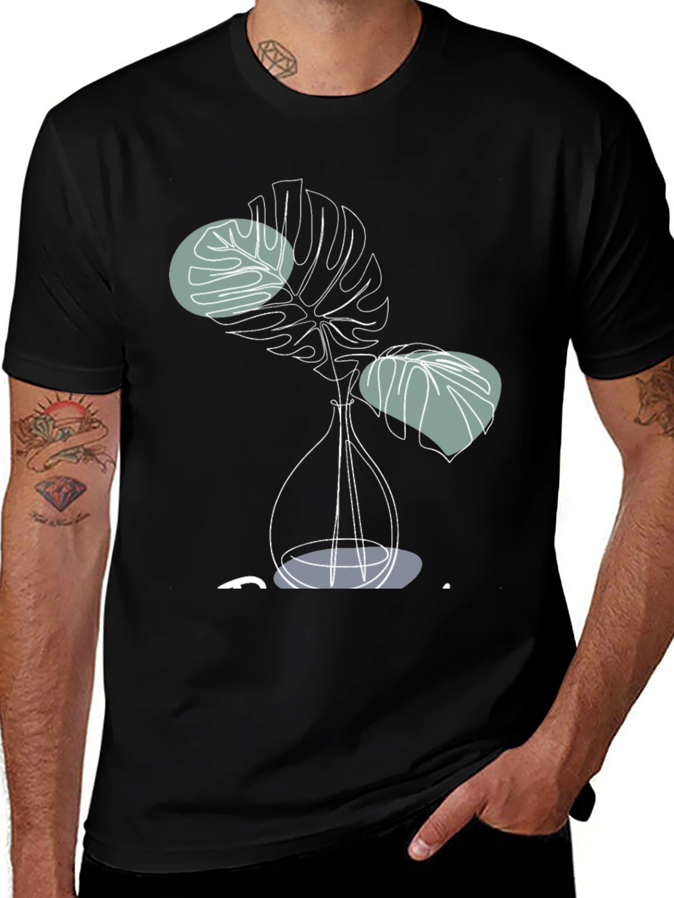 Modern Monstera Plant Graphic T-Shirt