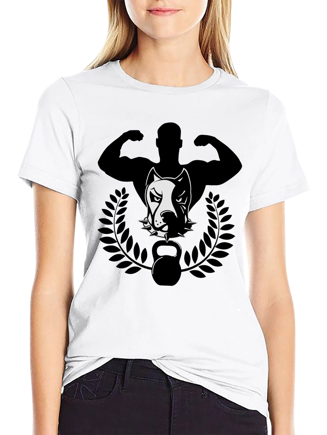 Black Pitbull Strongman T-Shirt