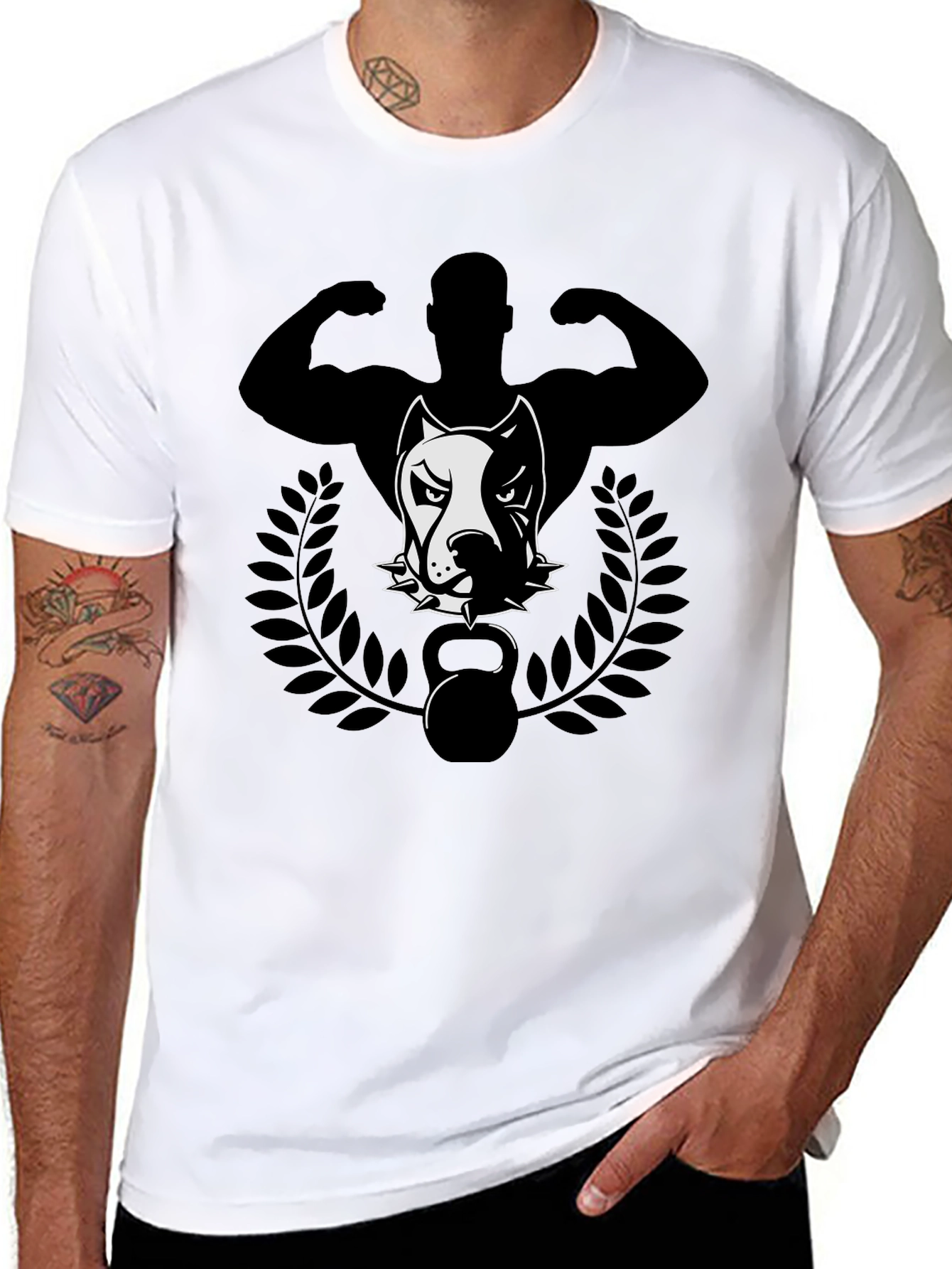 Black Pitbull Strongman T-Shirt