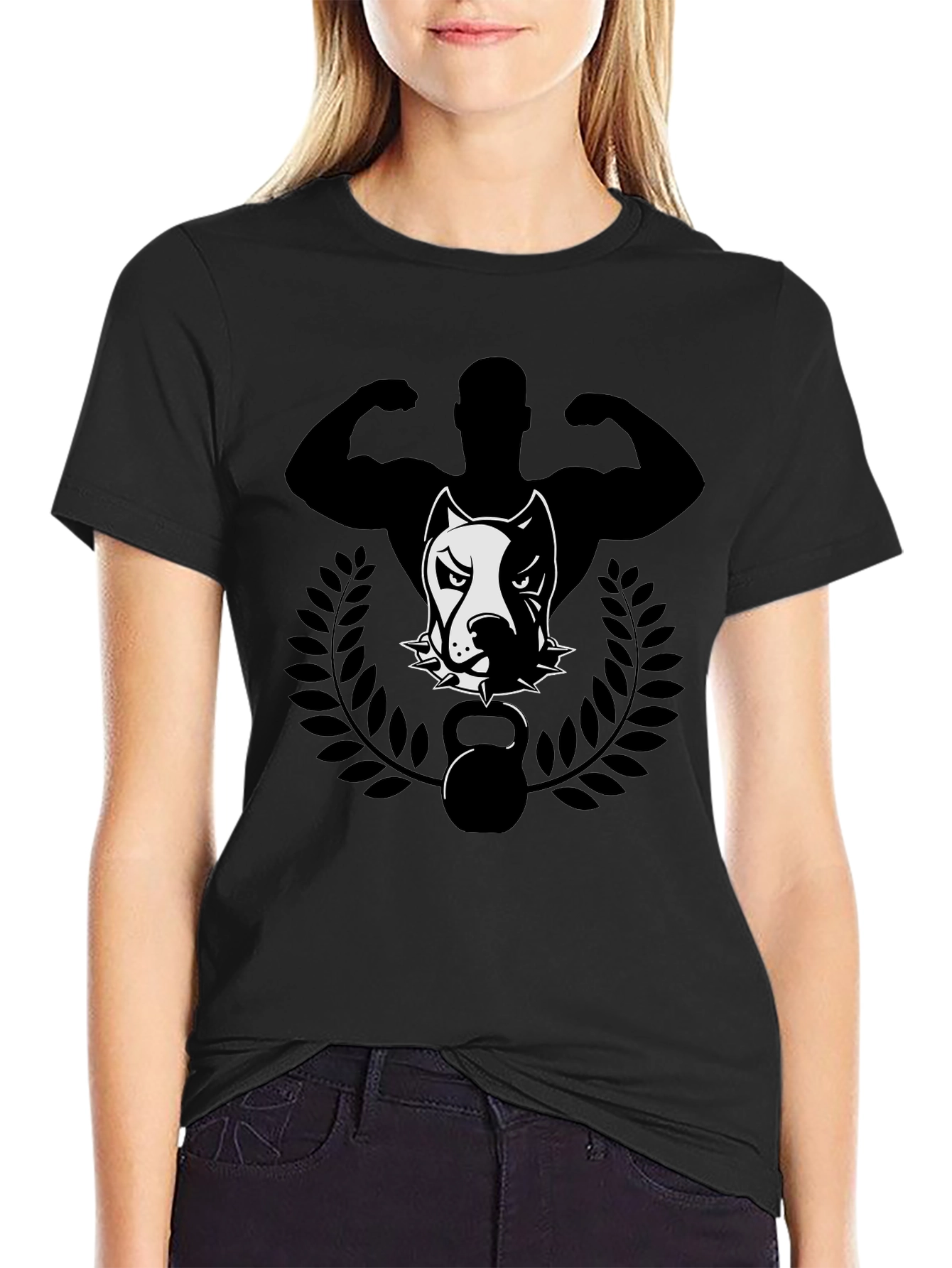 Black Pitbull Strongman T-Shirt