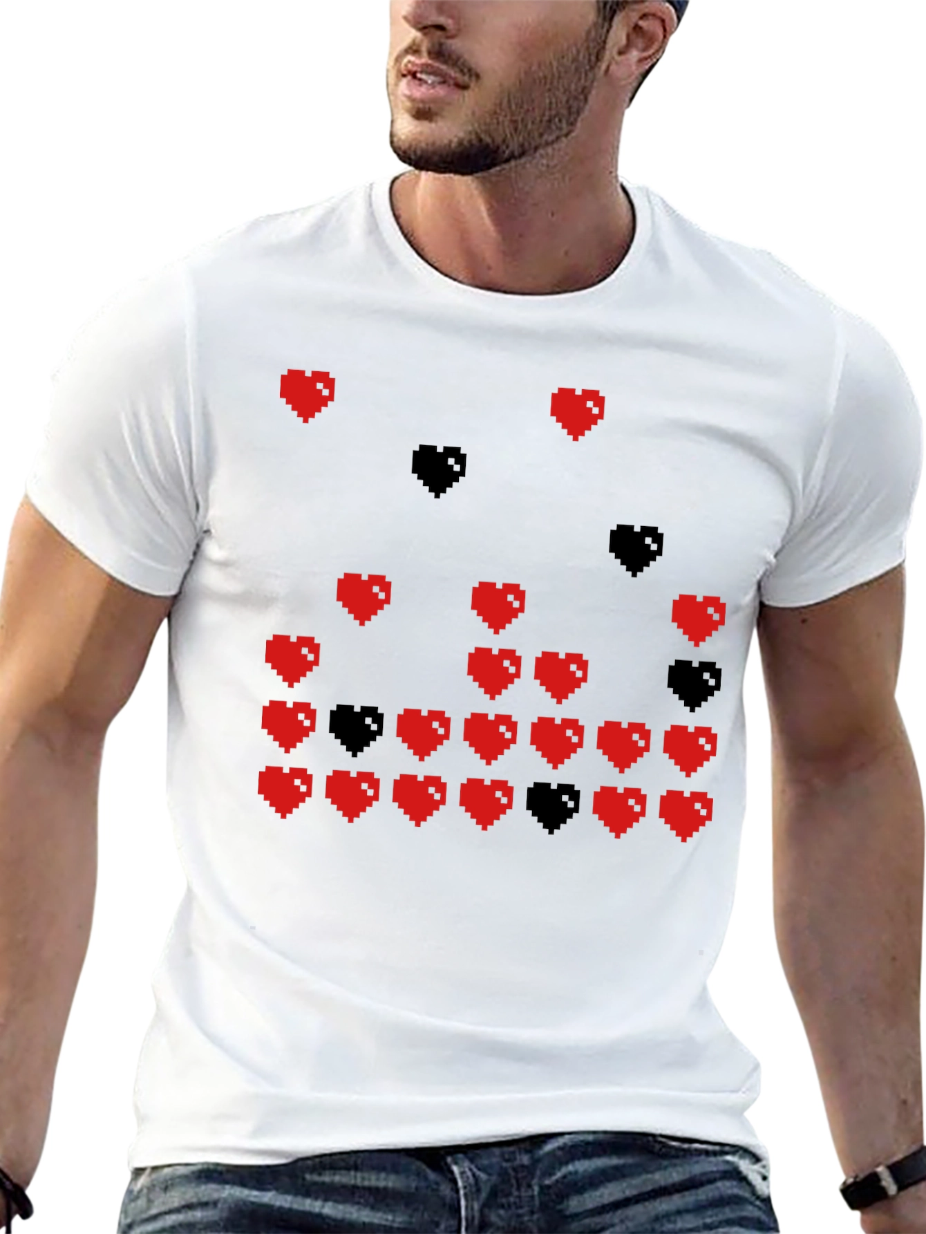 Pixel Heart Graphic T-Shirt - Gamer Tee