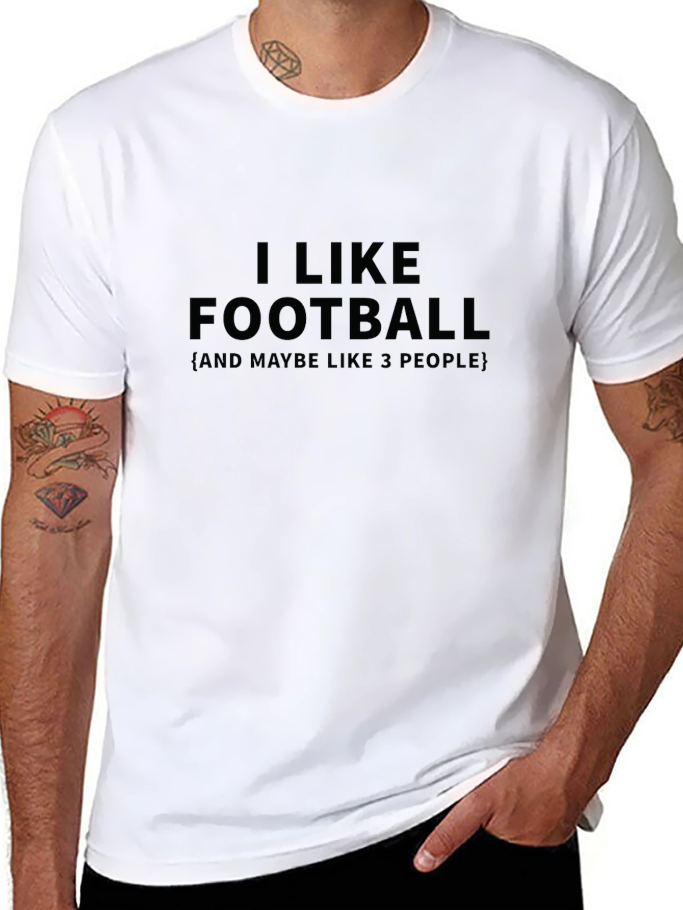I Like Football Graphic Tee - Mens Black T-Shirt
