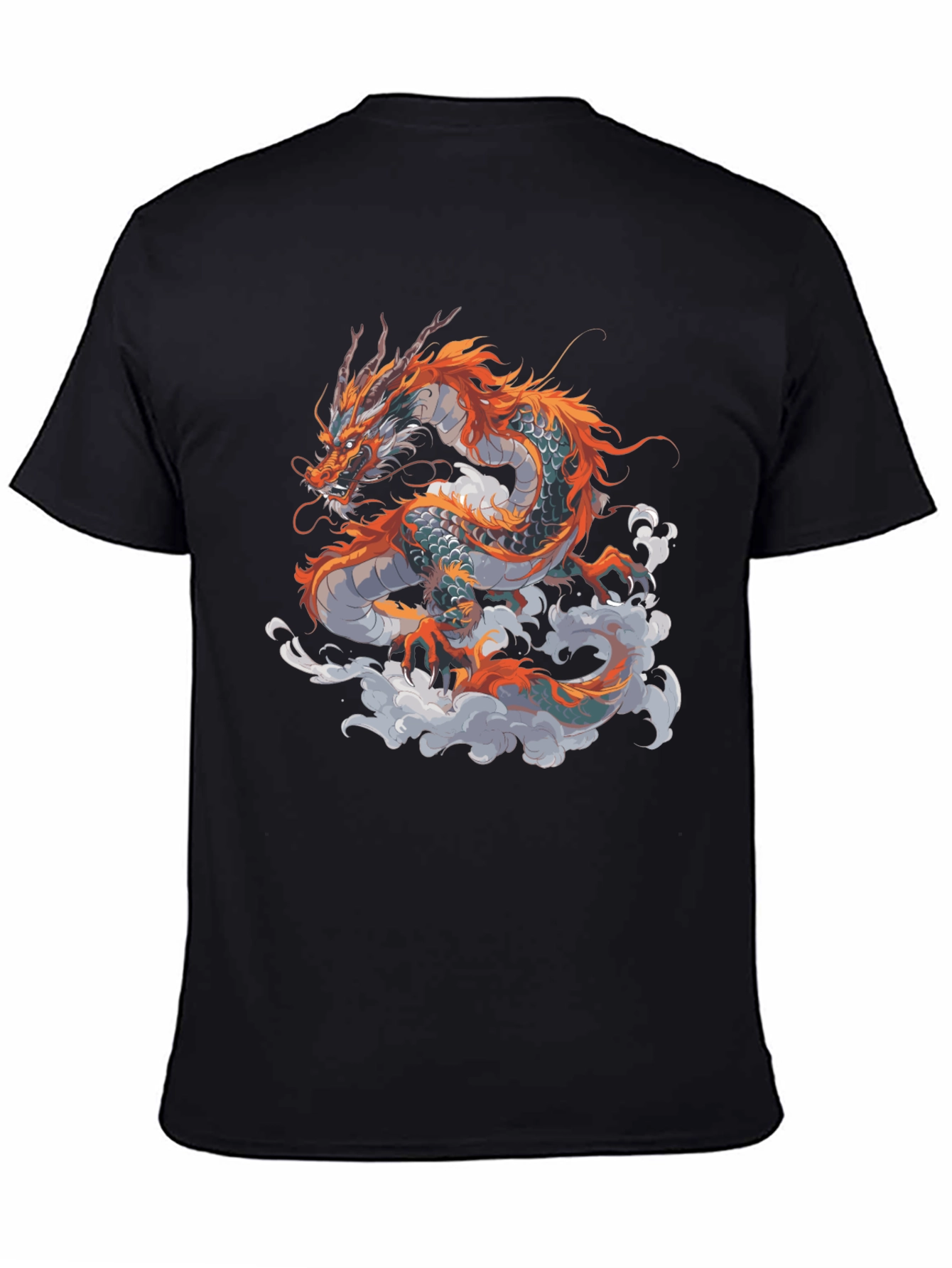 Dragon Graphic Print Black T-Shirt