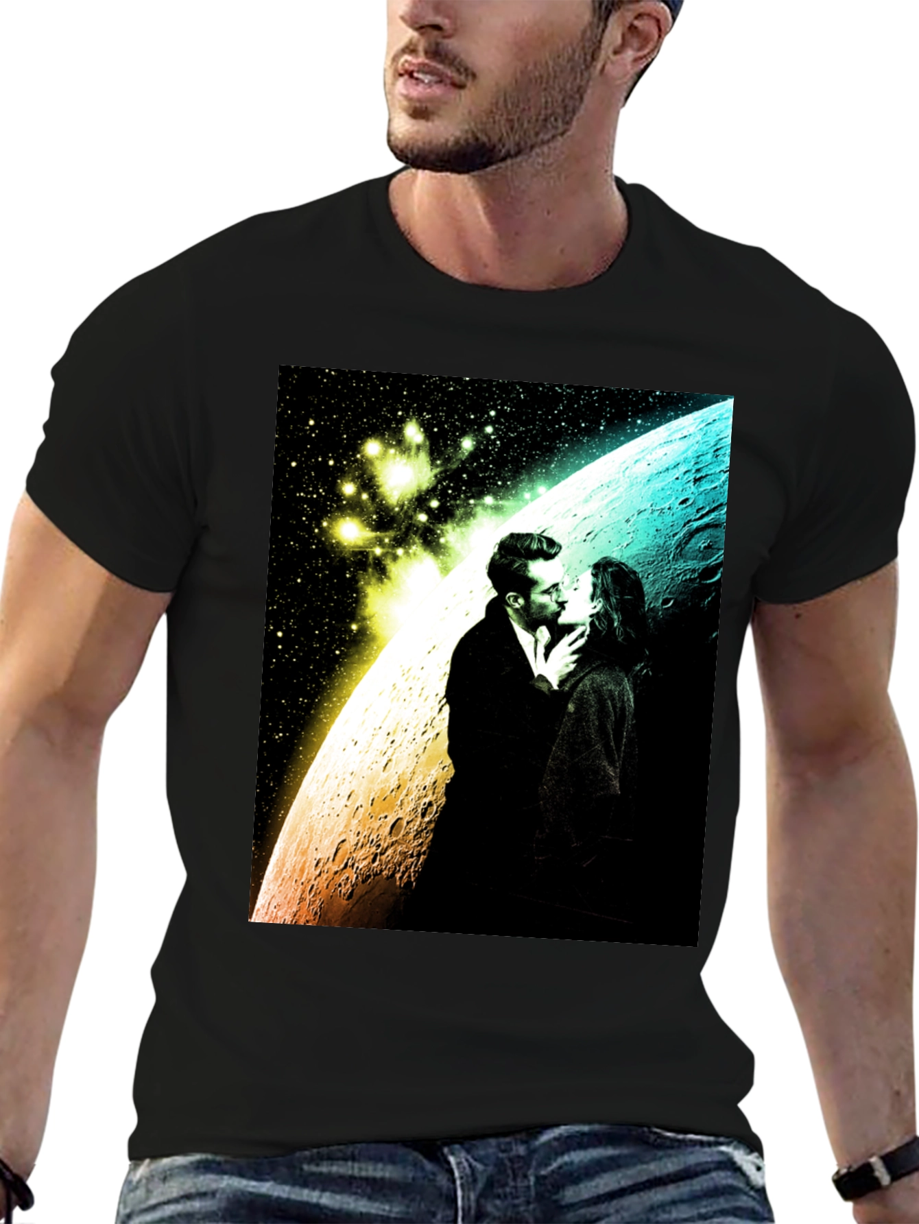 Romantic Space Kiss Graphic Tee