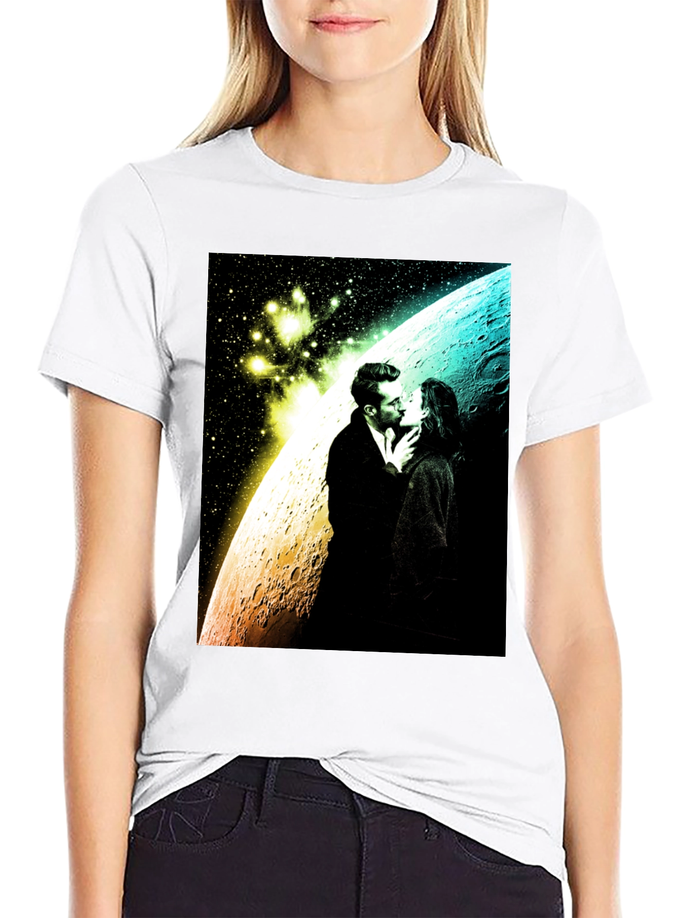 Romantic Space Kiss Graphic Tee