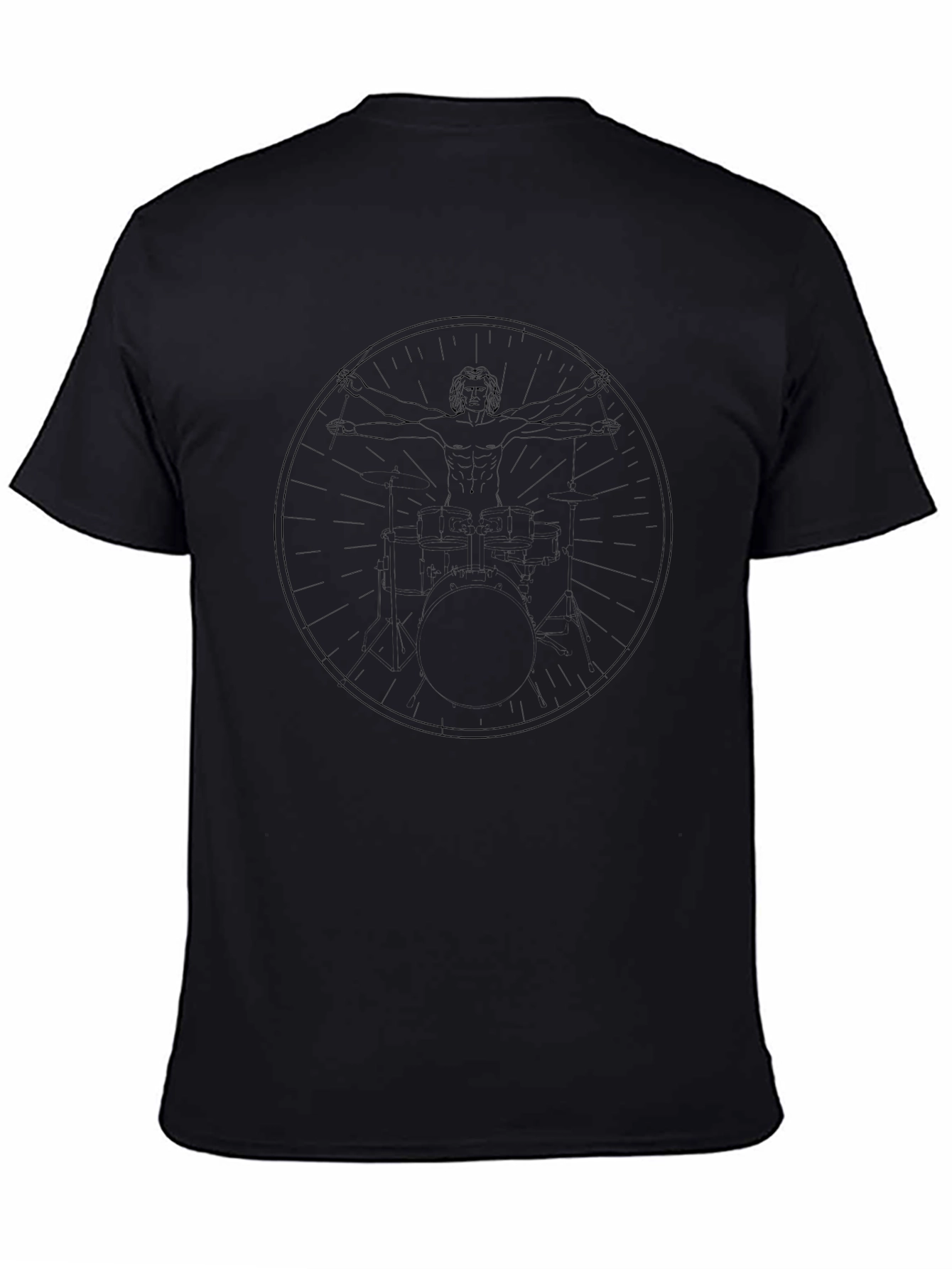 Vitruvian Man Graphic Tee - Classic Art Style