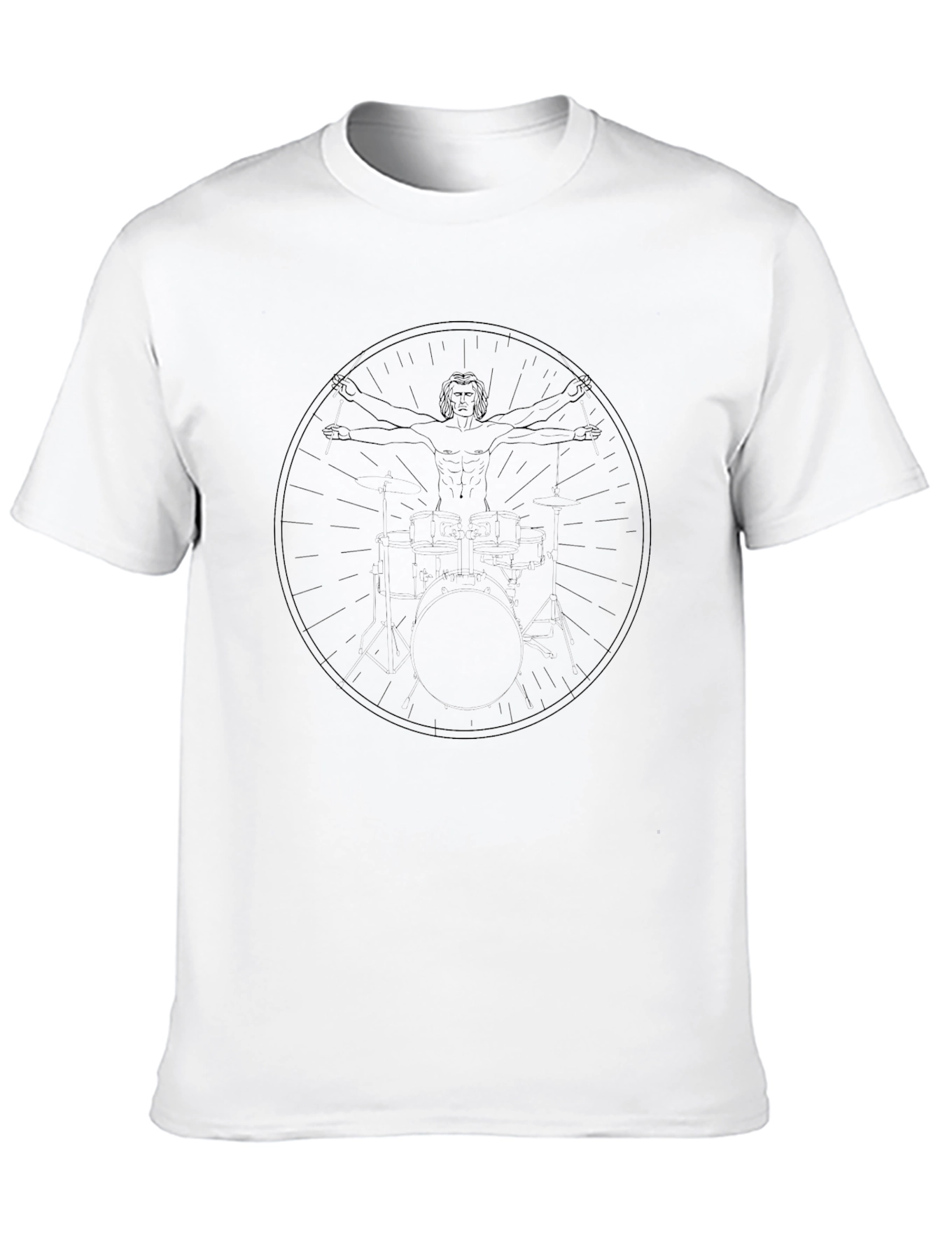 Vitruvian Man Graphic Tee - Classic Art Style